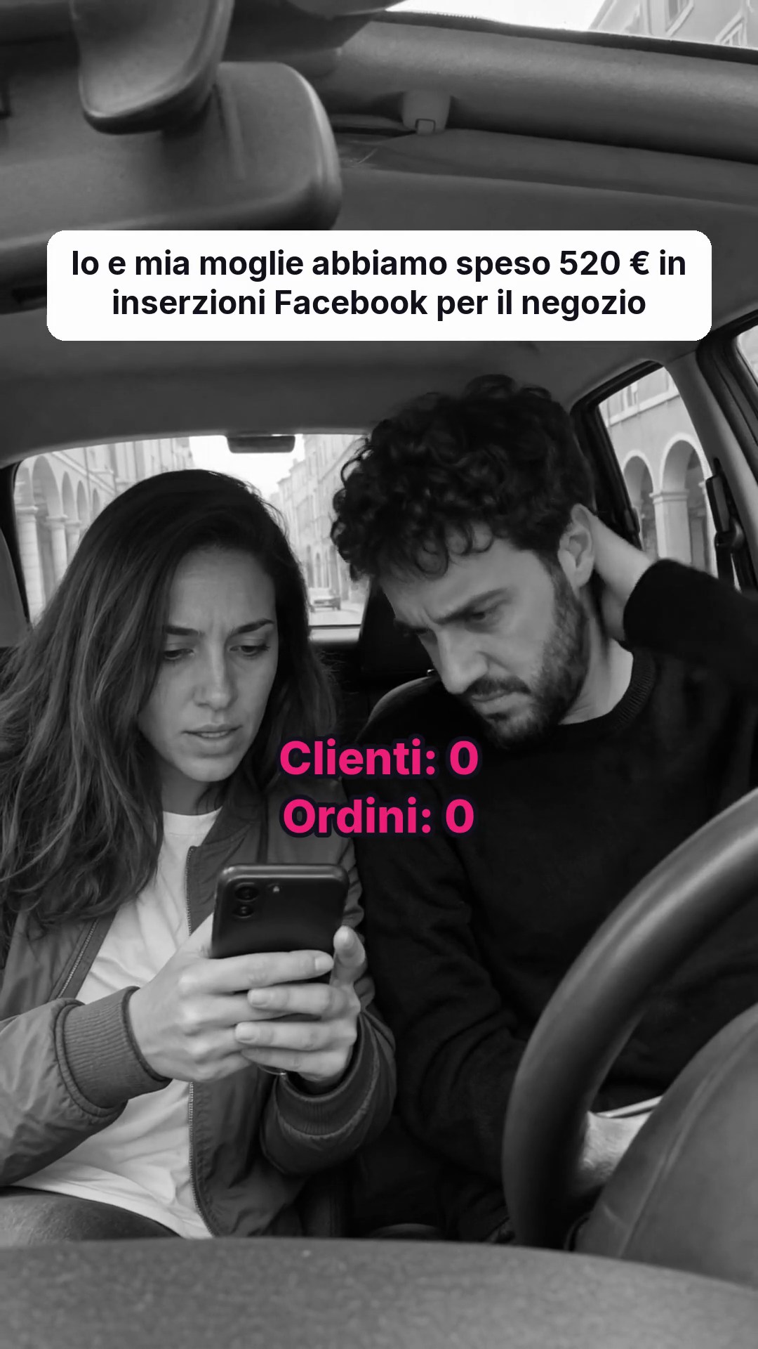 trycrush.ai Facebook ad: 520 € e 0 ordini. Poi 65 in 4 giorni.
