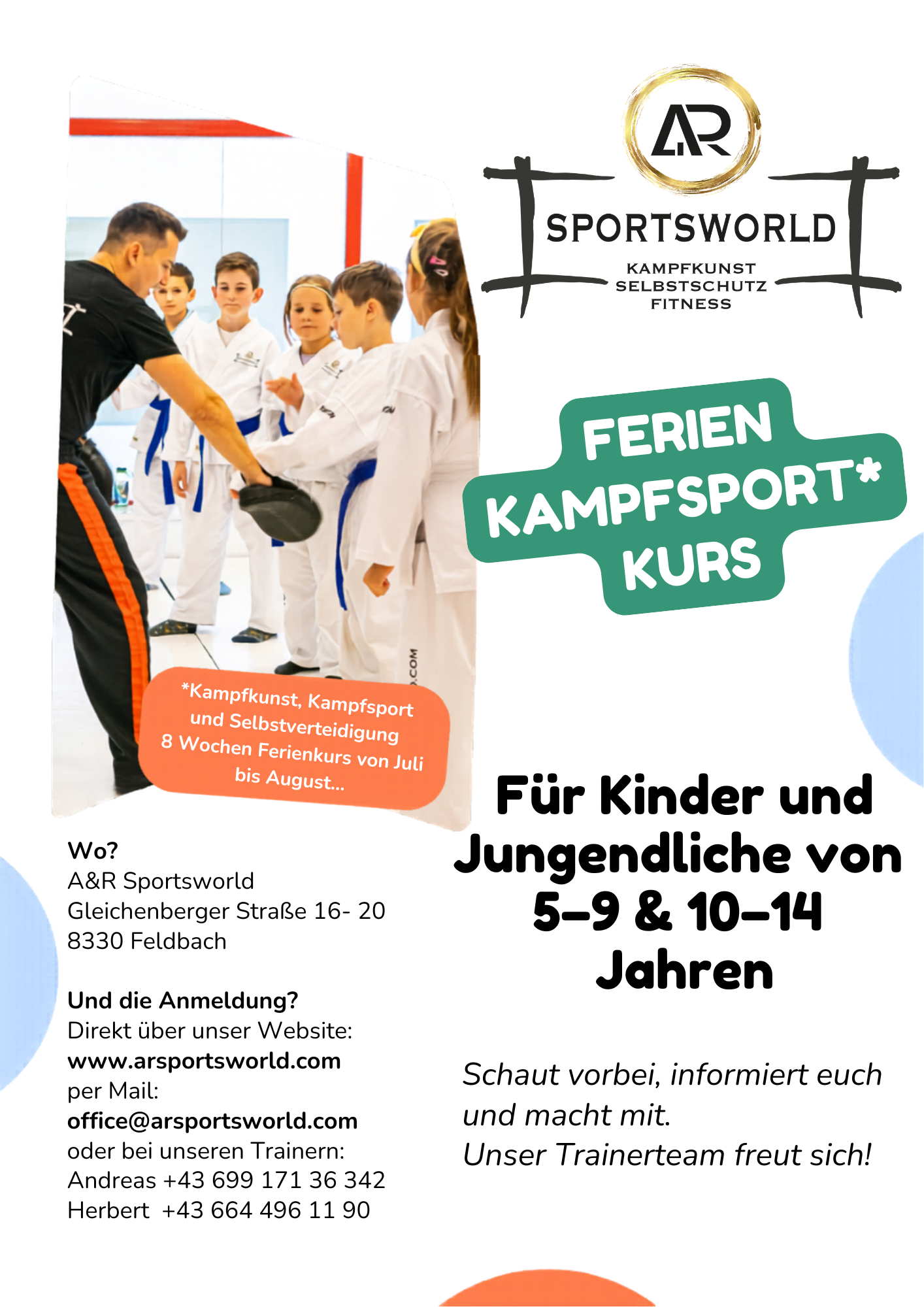 AR Sportsworld Facebook ad: Ferien-Kampfsport-Kurs