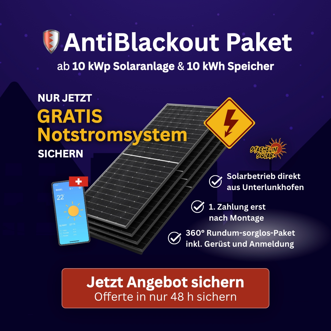 Staehelin Solar GmbH Facebook ad: Jetzt Offerte einholen