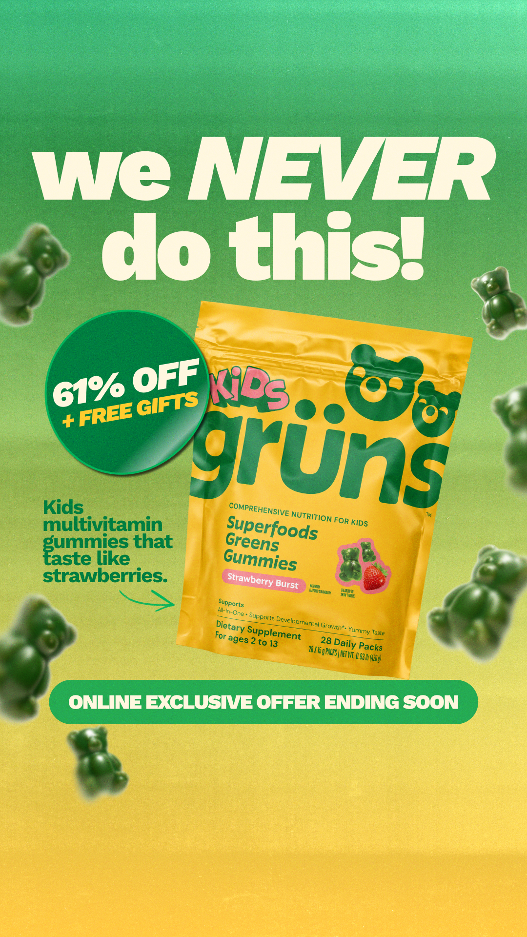 Grüns Kids Facebook ad