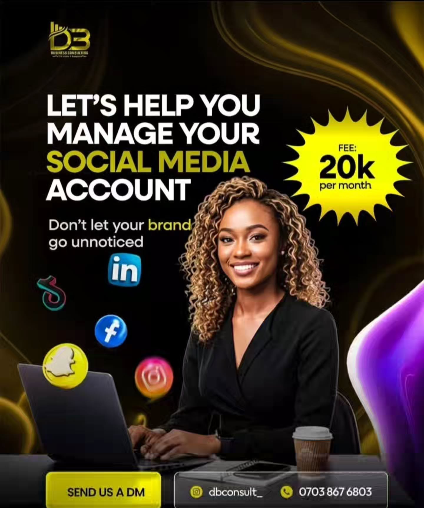 Dbconsulting Facebook ad: These all I will help you with