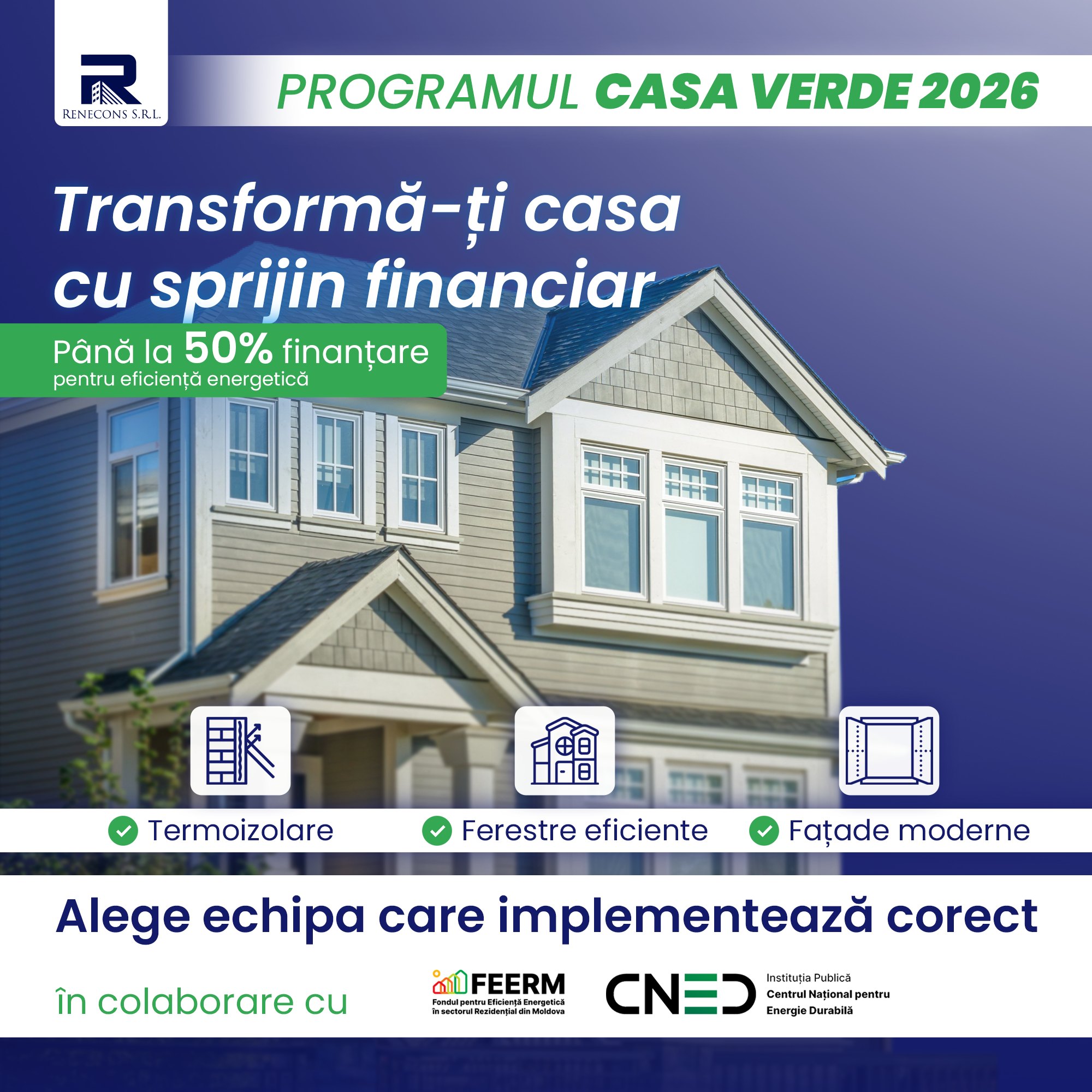 Fatade Renecons SRL Facebook ad: Transformă-ți casa cu sprijin financiar prin Programul Casa…