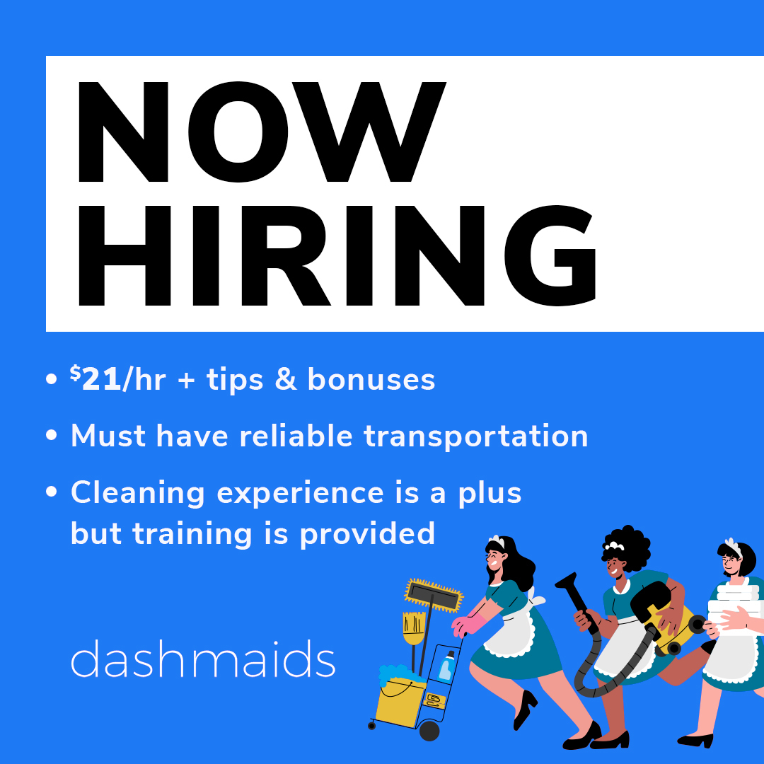 Dash Maids Facebook ad: Now Hiring!