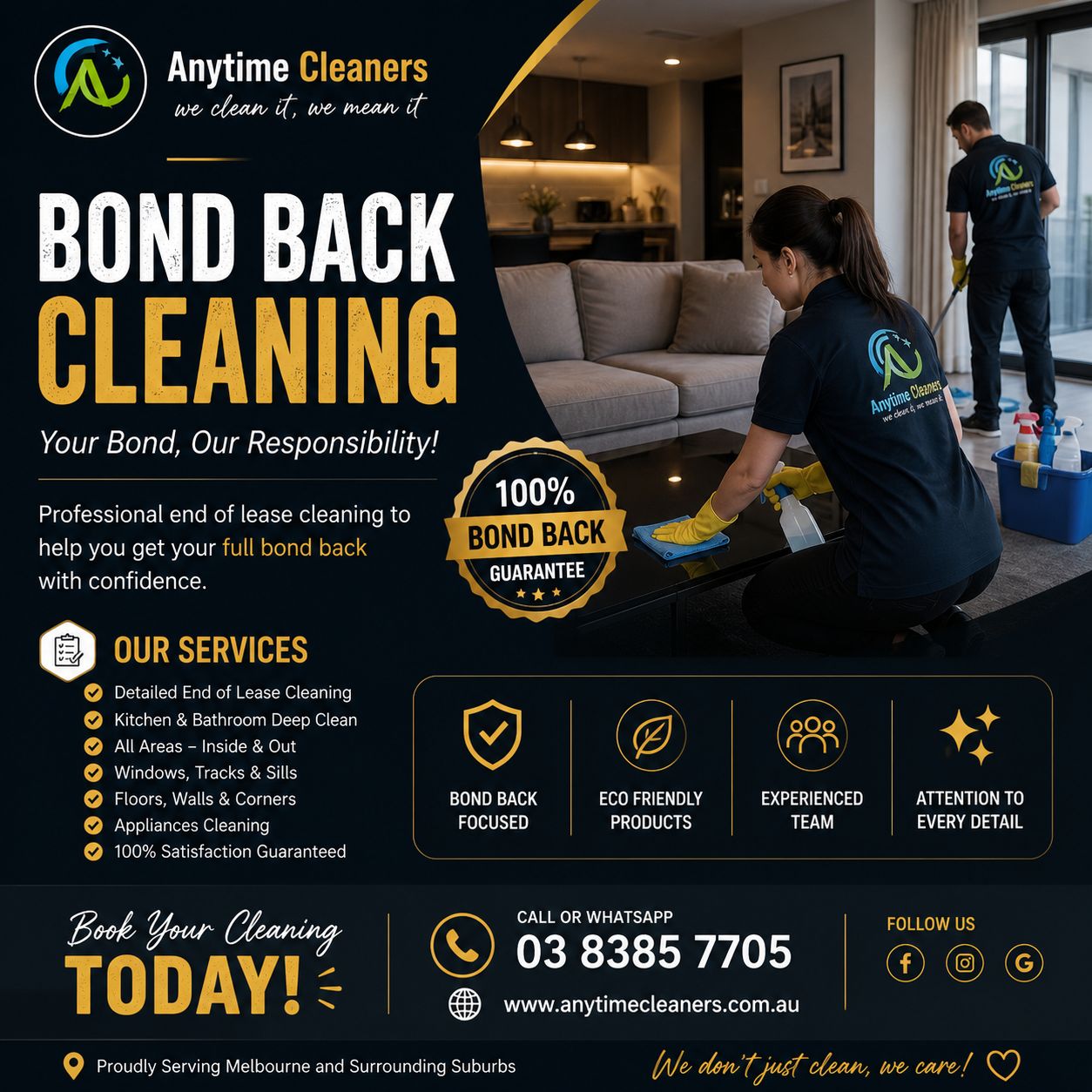 Anytime Cleaners Facebook ad