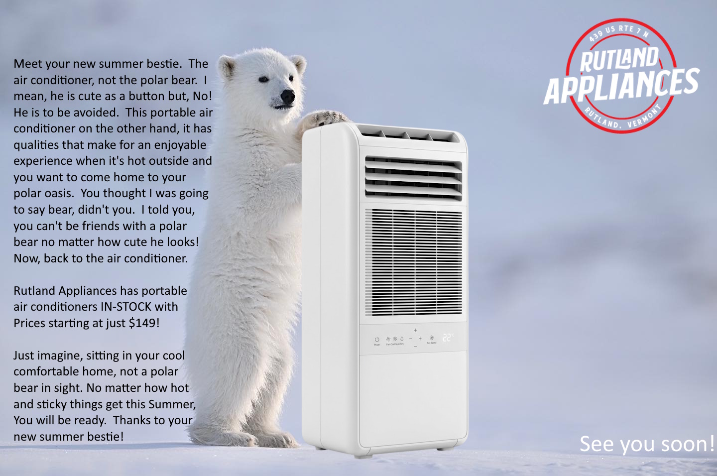 Rutland Appliances Facebook ad: So, how do you feel about a polar…