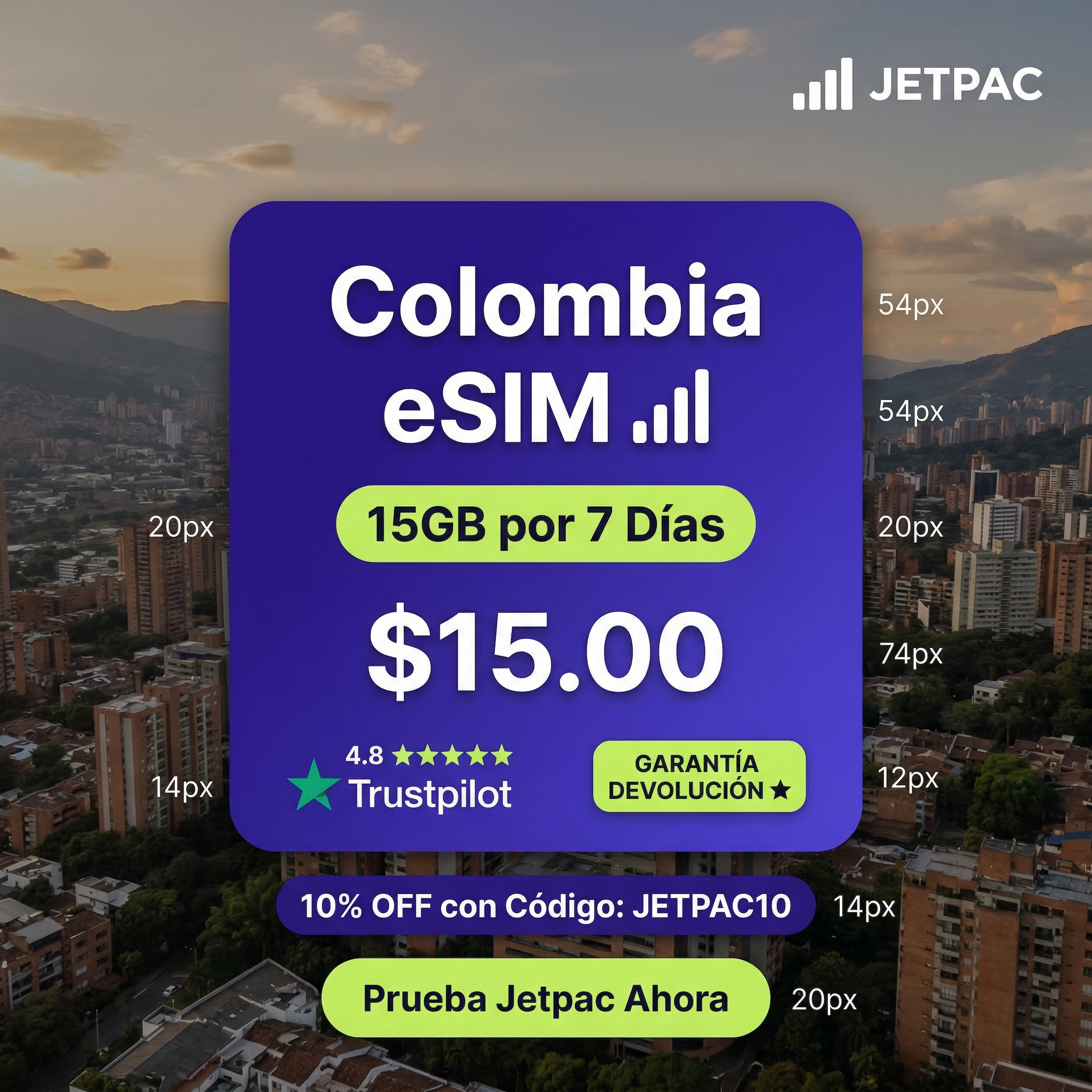 Jetpac Facebook ad