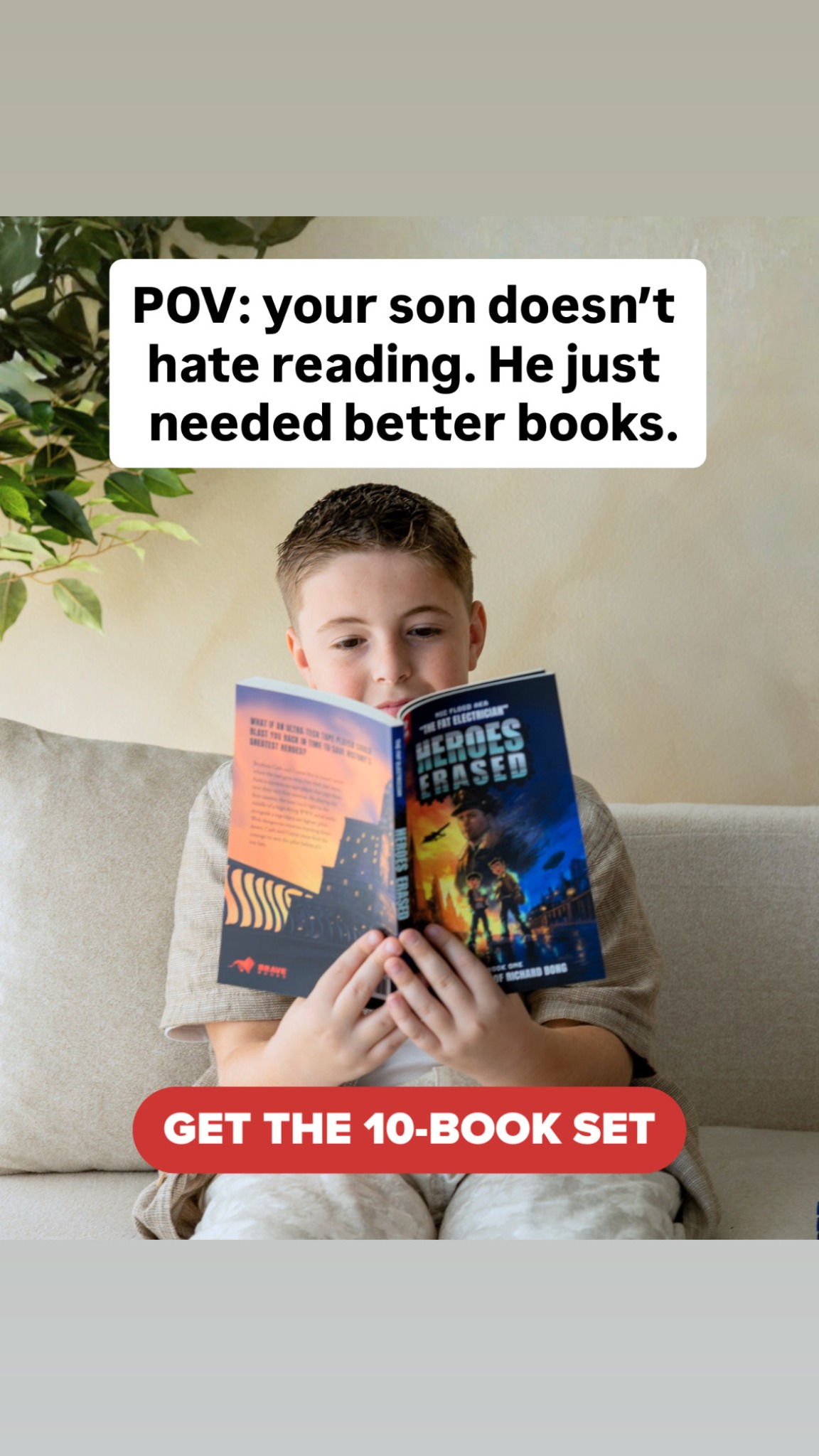 BRAVE Books Facebook ad: Get Your Son Hooked on Reading