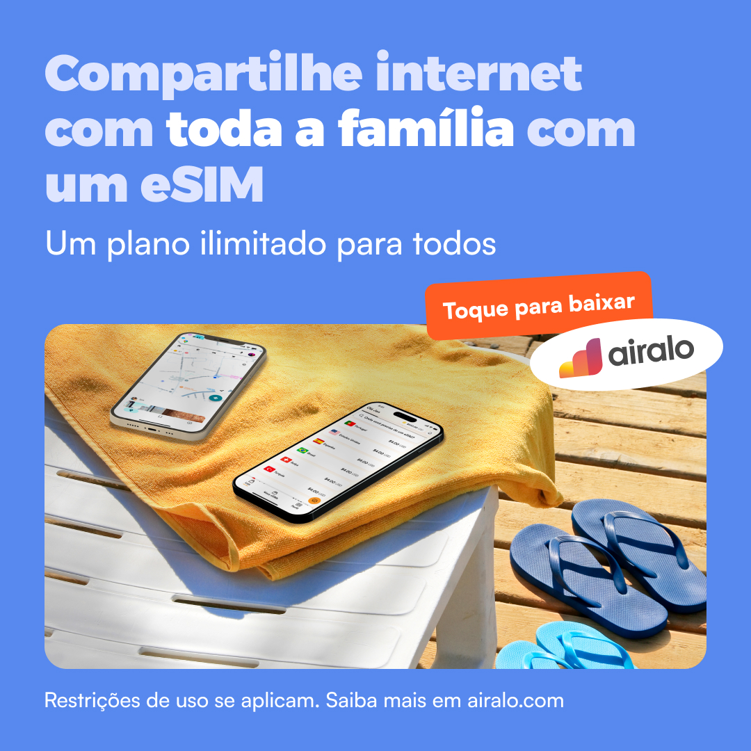 Airalo Global eSIM Store Facebook ad: Família sempre online