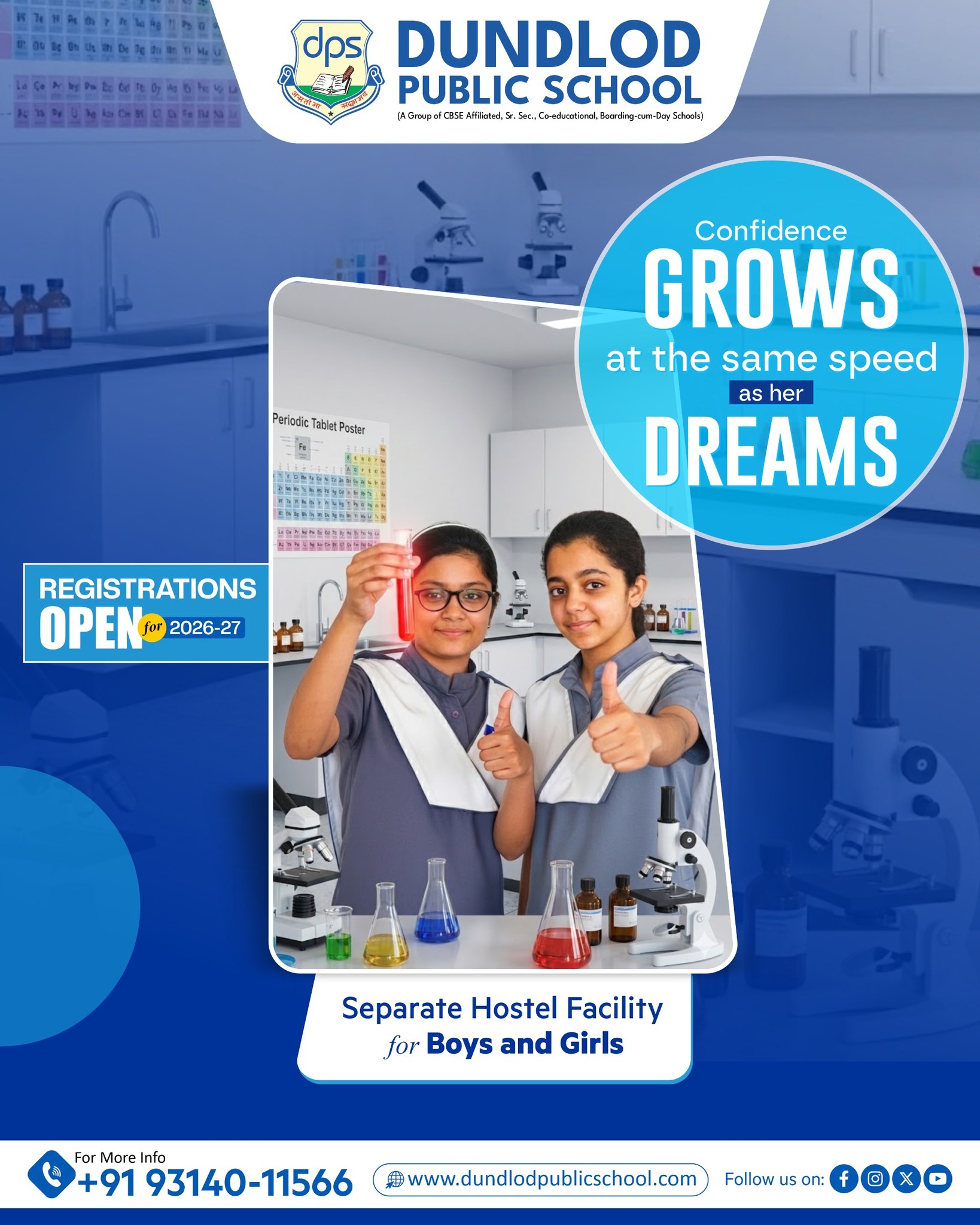 Dundlod Public School Facebook ad: Admissions Open 2026-27