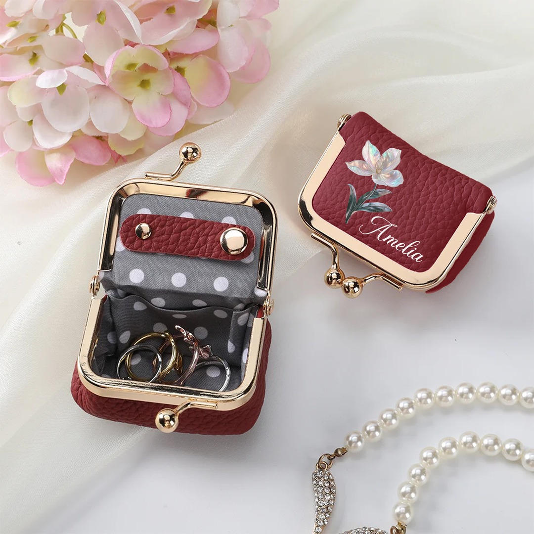 Callie Australia Facebook ad: Personalized Pearl Effect Initial Birth Flower Portable…