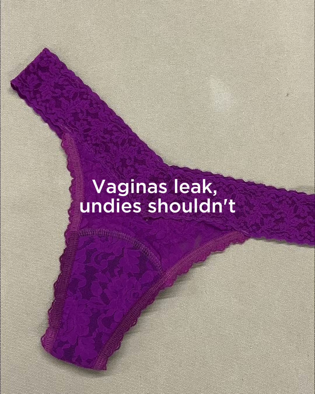 Saaltco Facebook ad: Lacy + leakproof? No compromise.
