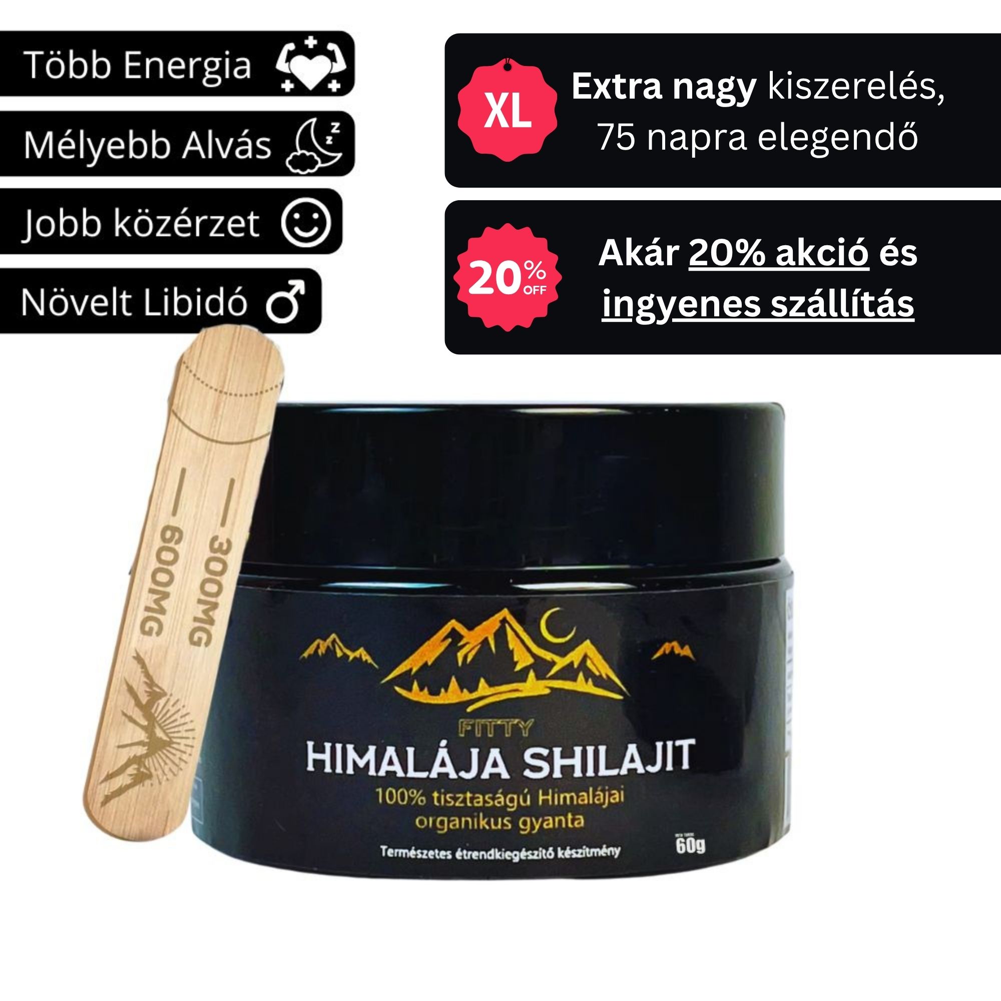 Fitty Shop Facebook ad: Himalájai Shilajit - 85+ ásványi anyaggal