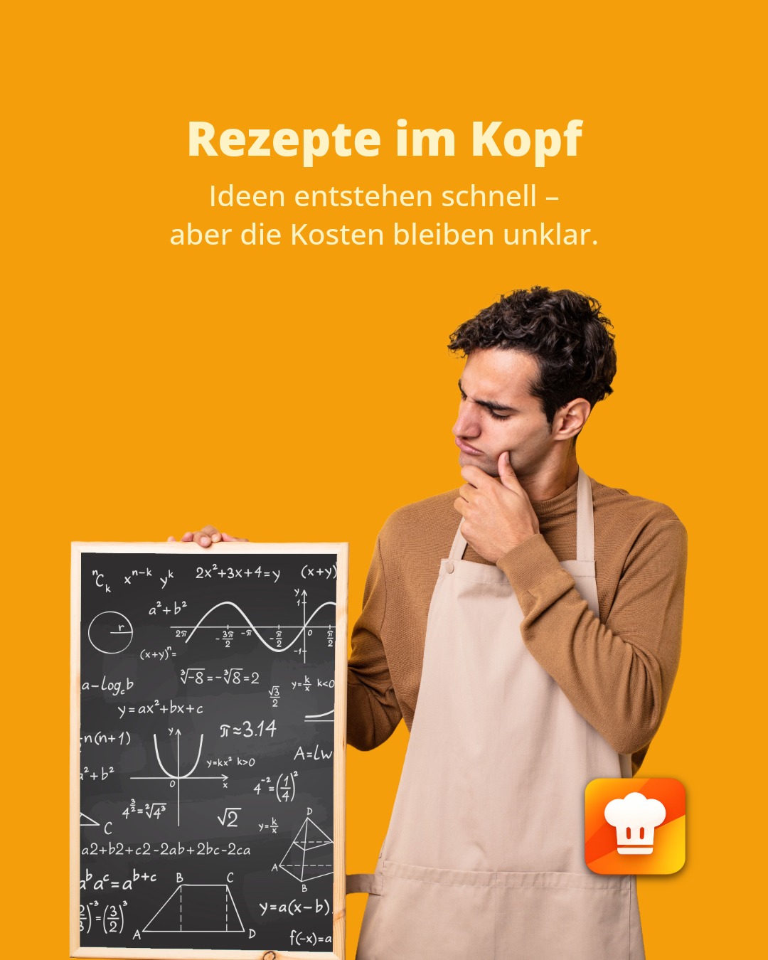 ZETA GASTRO Facebook ad: Rezepte entstehen oft im Kopf.