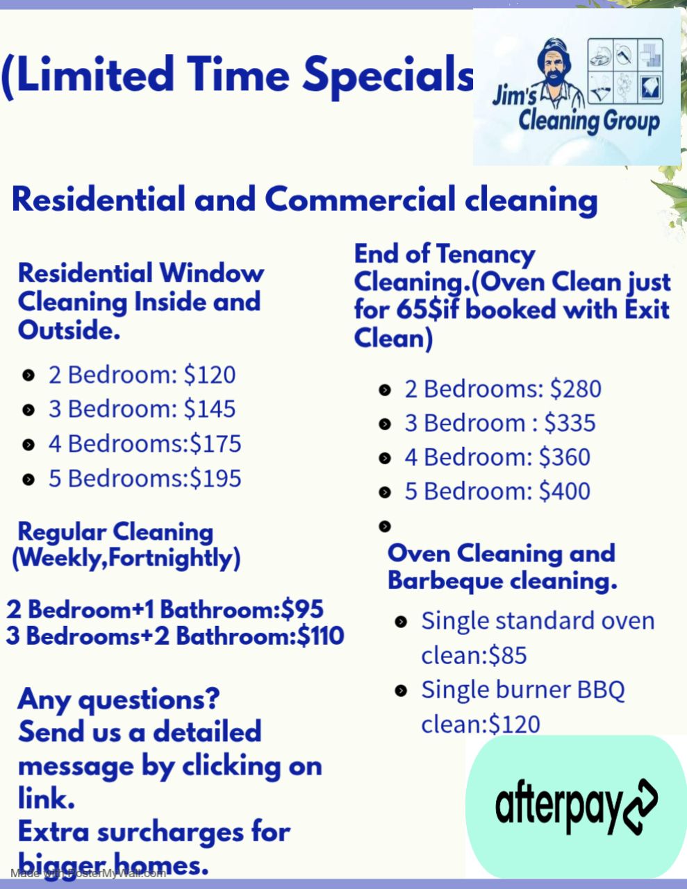 Jim's Cleaning Linwood Facebook ad