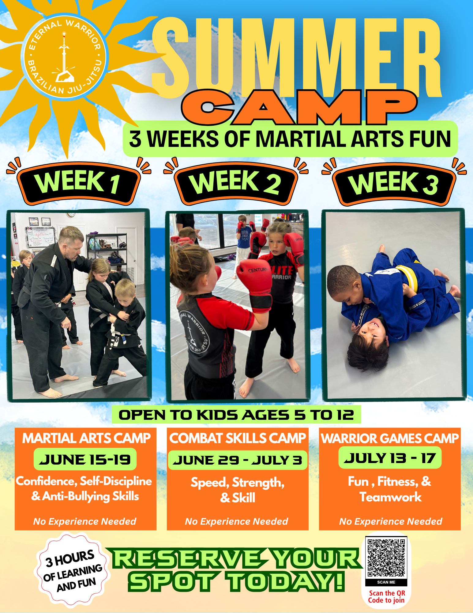 Eternal Warrior Brazilian Jiu-Jitsu Facebook ad: Kids Summer Camps in Bentonville