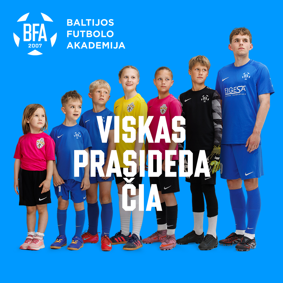 Baltijos Futbolo Akademija Facebook ad: Nuo pirmo prisilietimo prie kamuolio iki didžių pergalių…