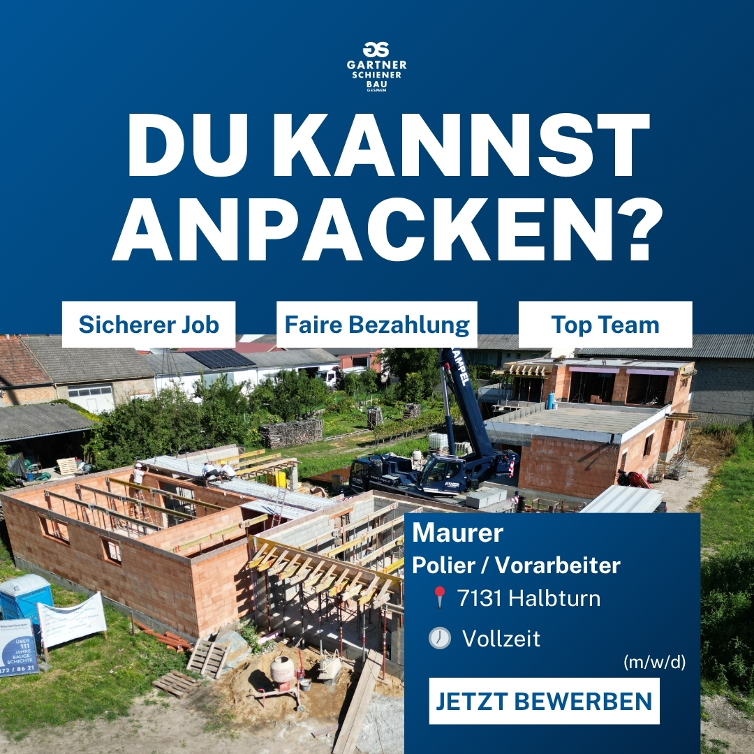 TopJobs Österreich Facebook ad: Mauerer Polier/Vorarbeiter (m/w/d) gesucht!