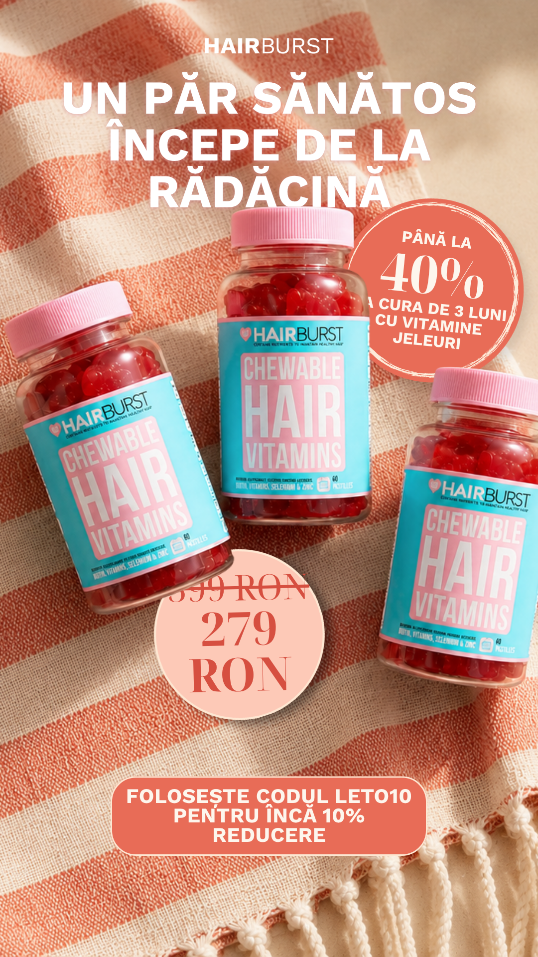 Hairburst Romania Facebook ad