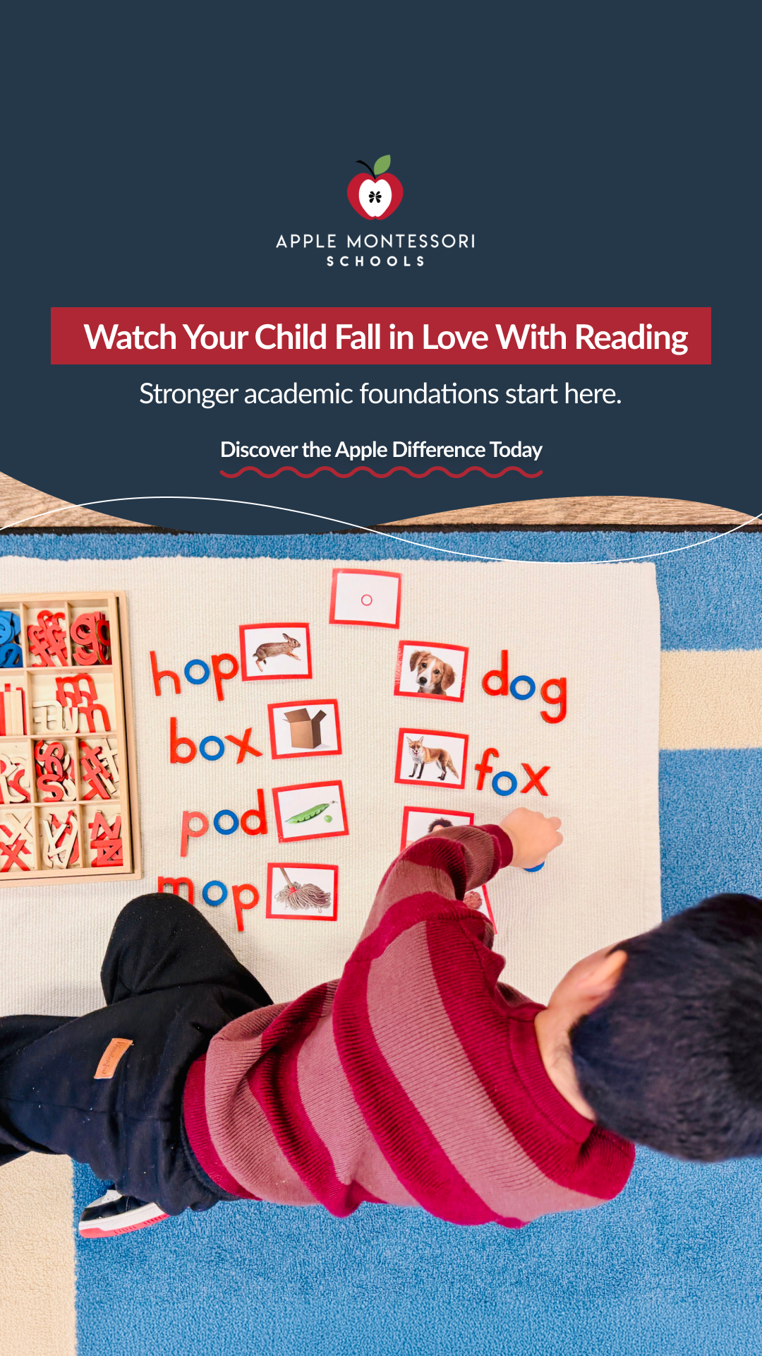 Apple Montessori Schools Facebook ad from Jul 7, 2026