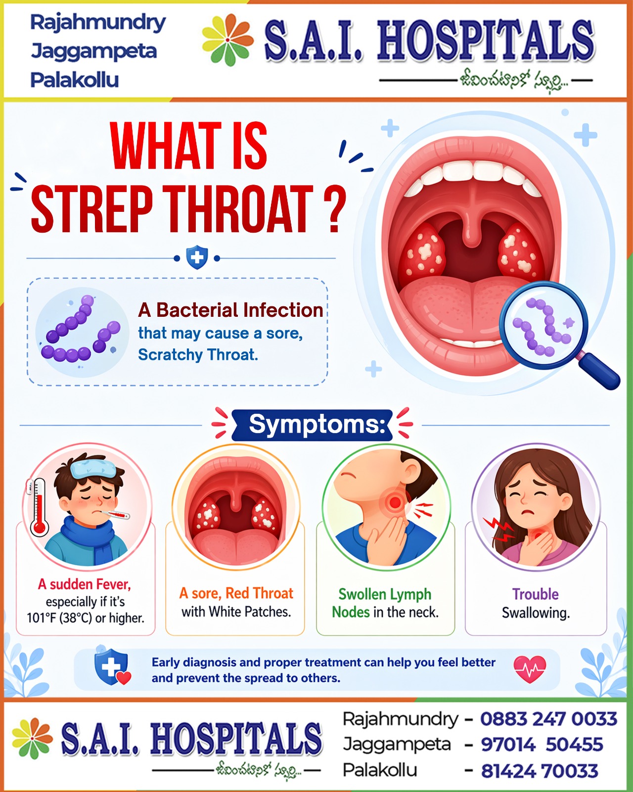 S.A.I HOSPITALS Facebook ad: Persistent sore throat?