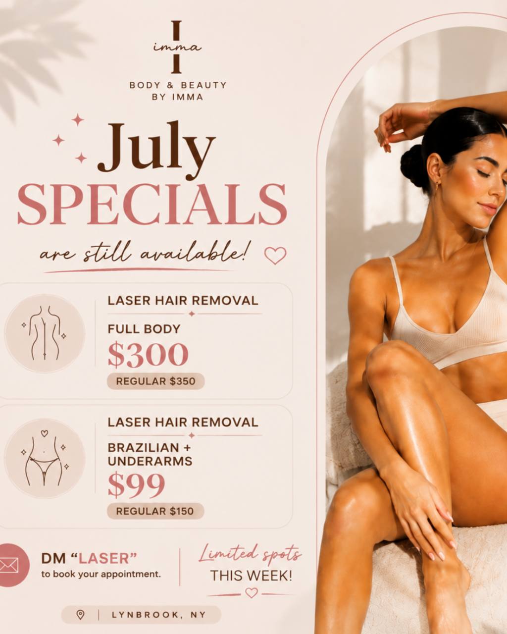 Facial Hewlett NY Facebook ad: July Specials Are Still Here