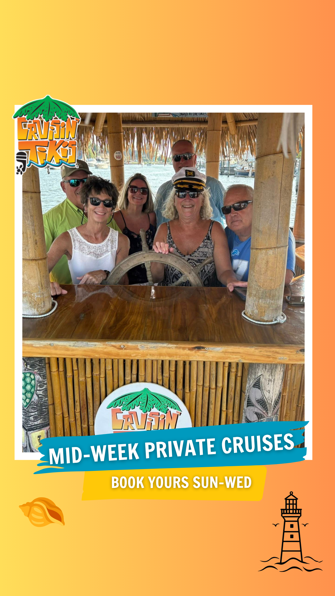 Cruisin Tikis Saugatuck Facebook ad from May 11, 2026