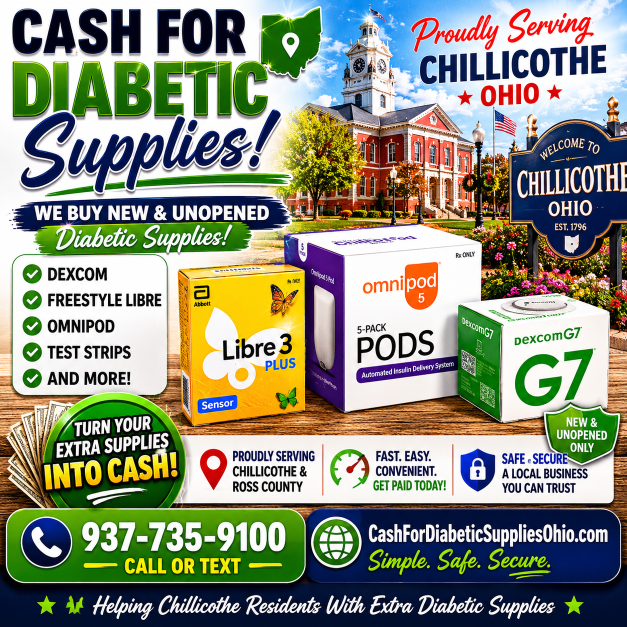 Cash For Diabetic Supplies Ohio Facebook ad