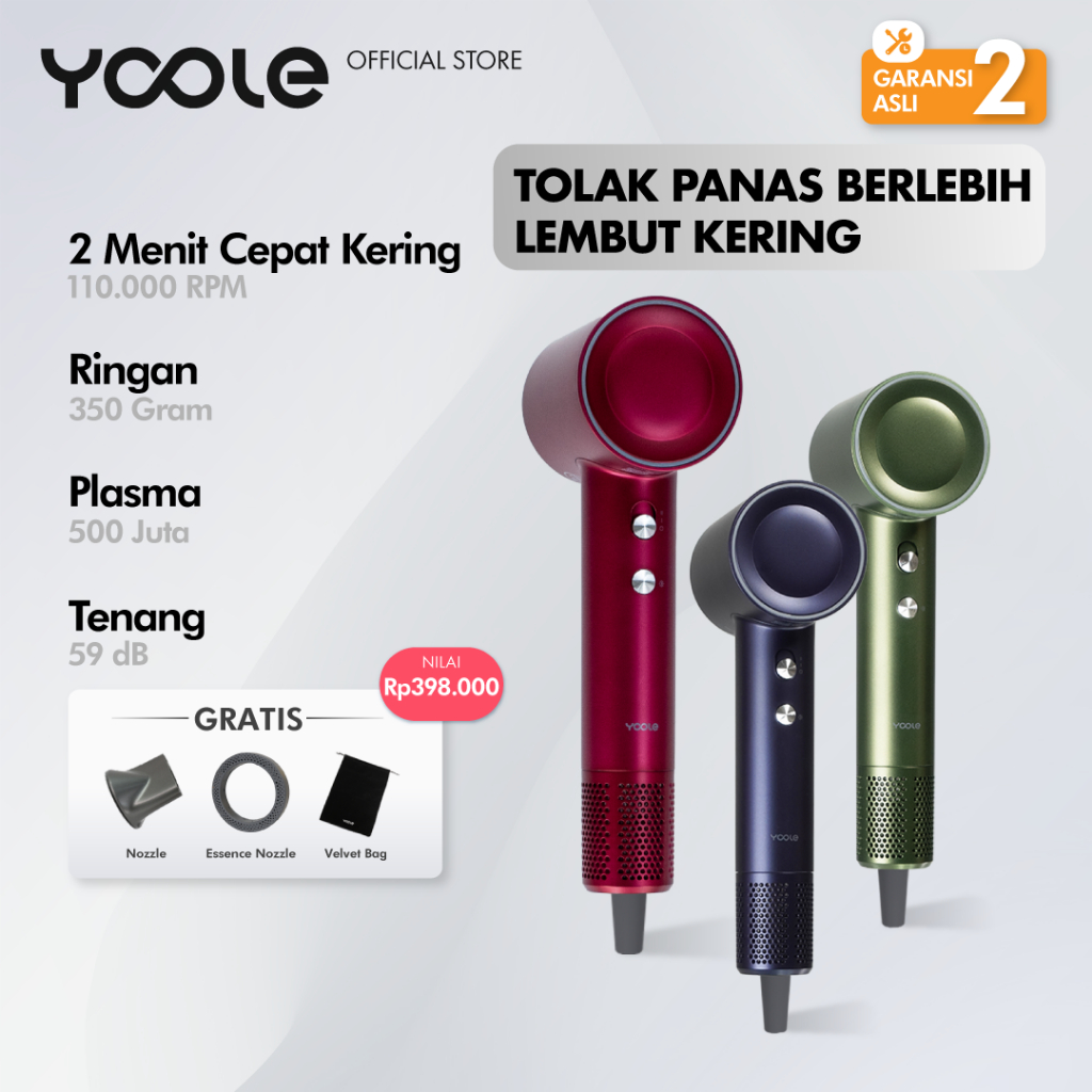 Yoole Facebook ad: Rambut cepat kering, hasil lurus berkilau