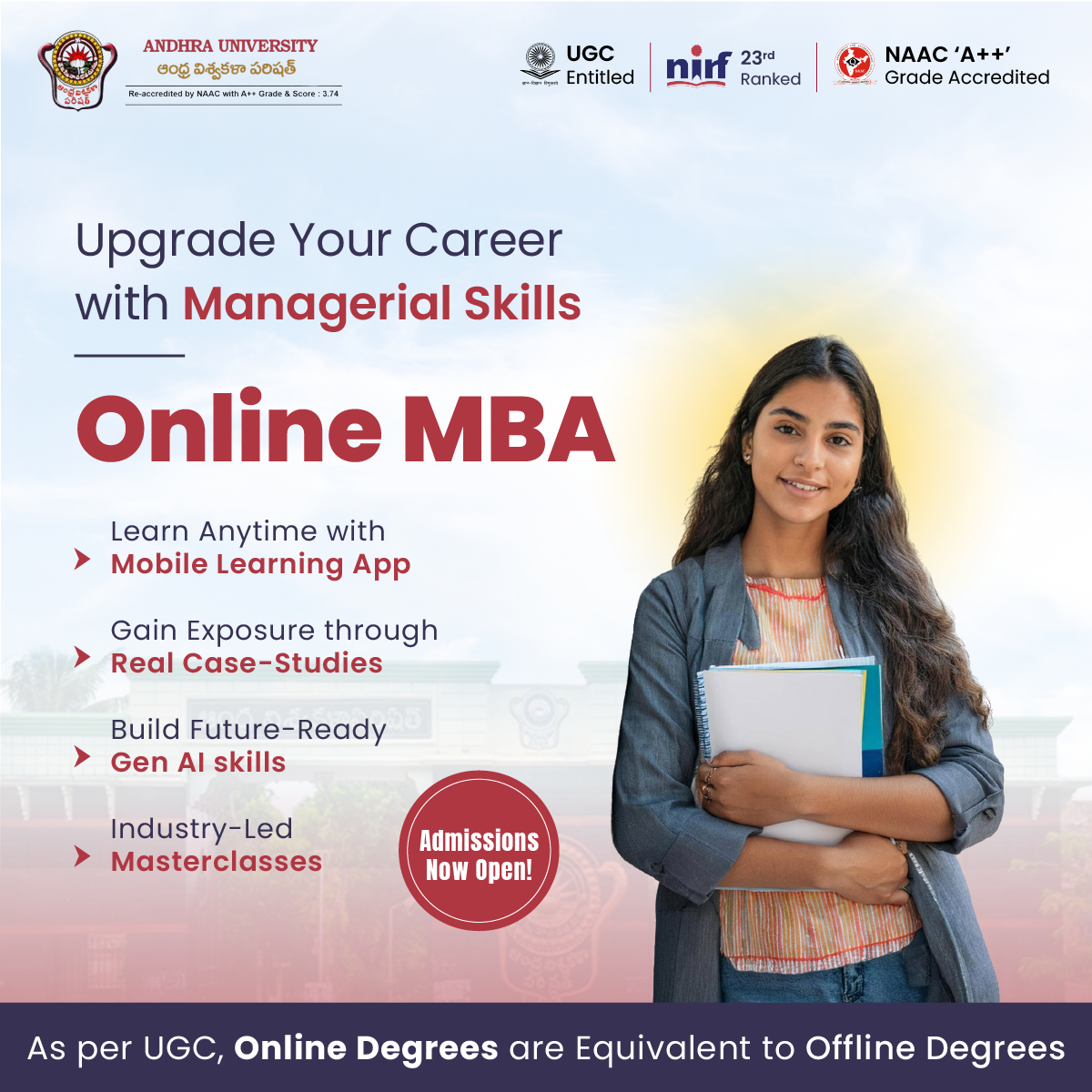 Andhra University Online Facebook ad