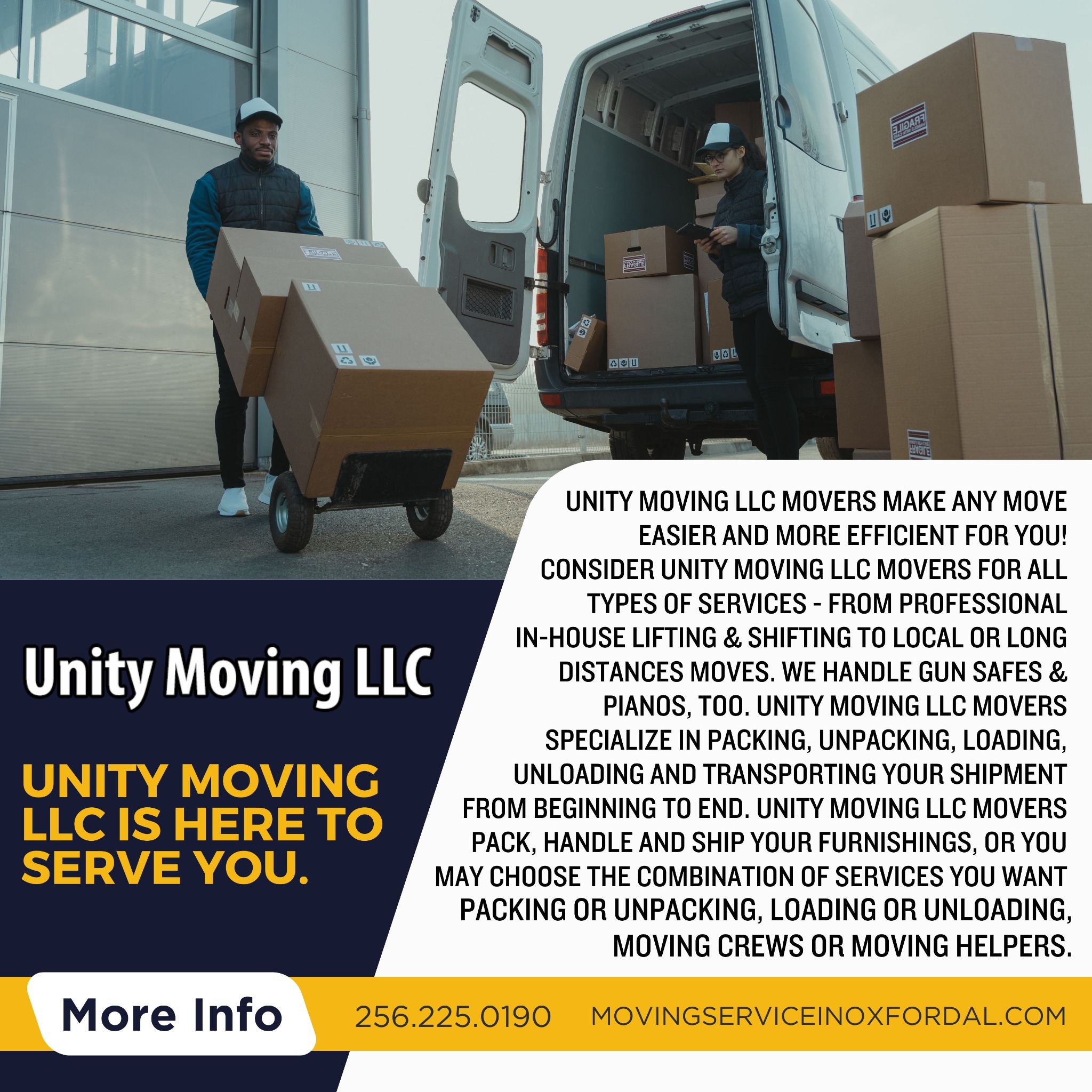Unity Moving LLC Facebook ad