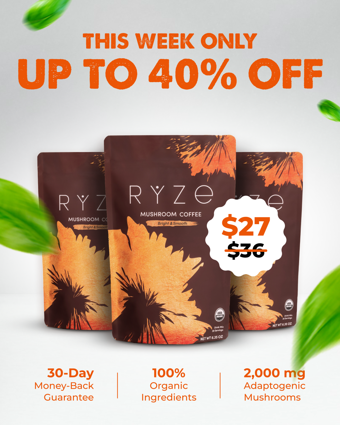 RYZE Superfoods Facebook ad