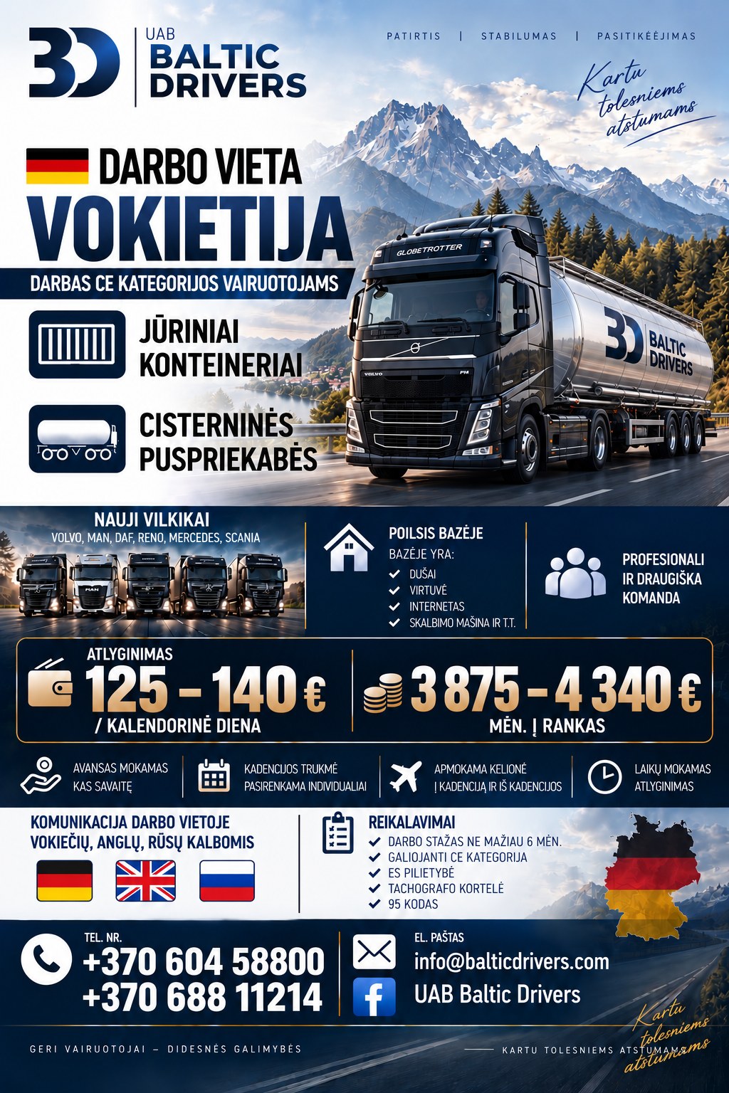 UAB Baltic Drivers Facebook ad: UAB BALTIC DRIVERS