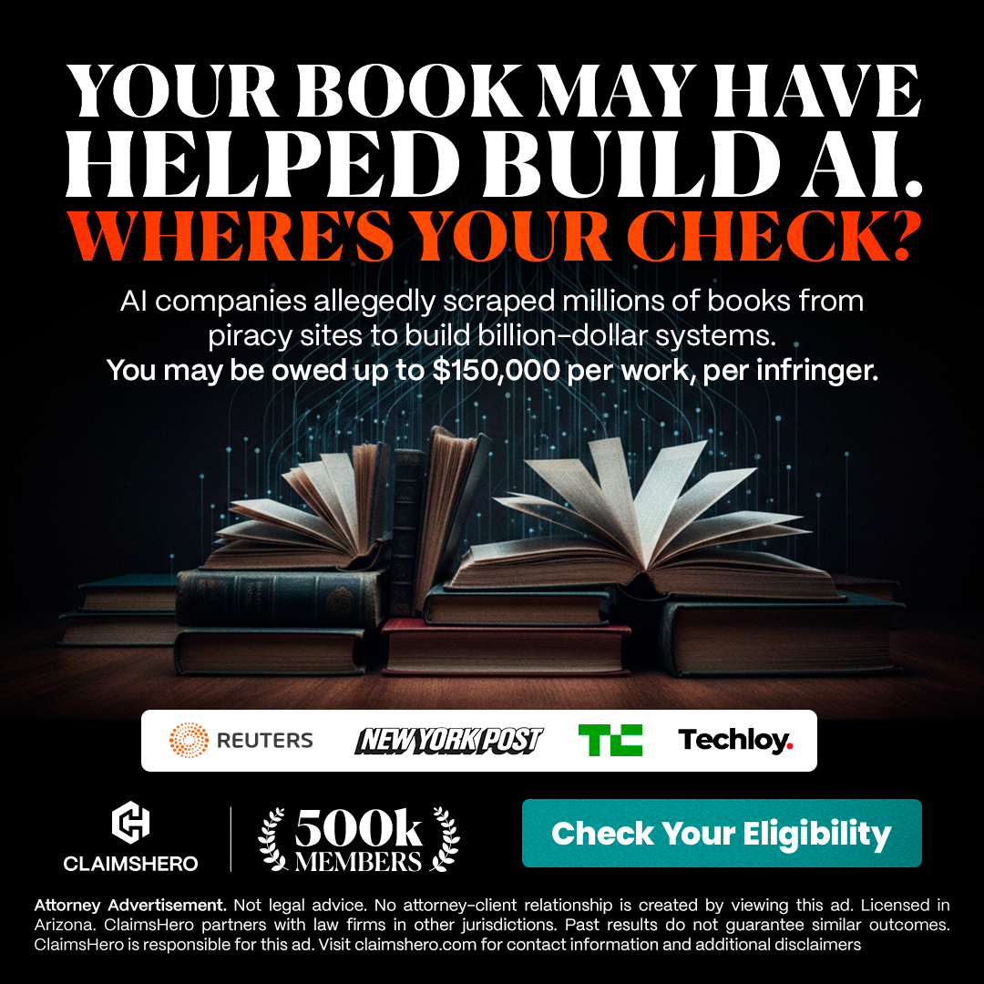 Pact Insurance Facebook ad: Authors; was your book pirated by an AI company?