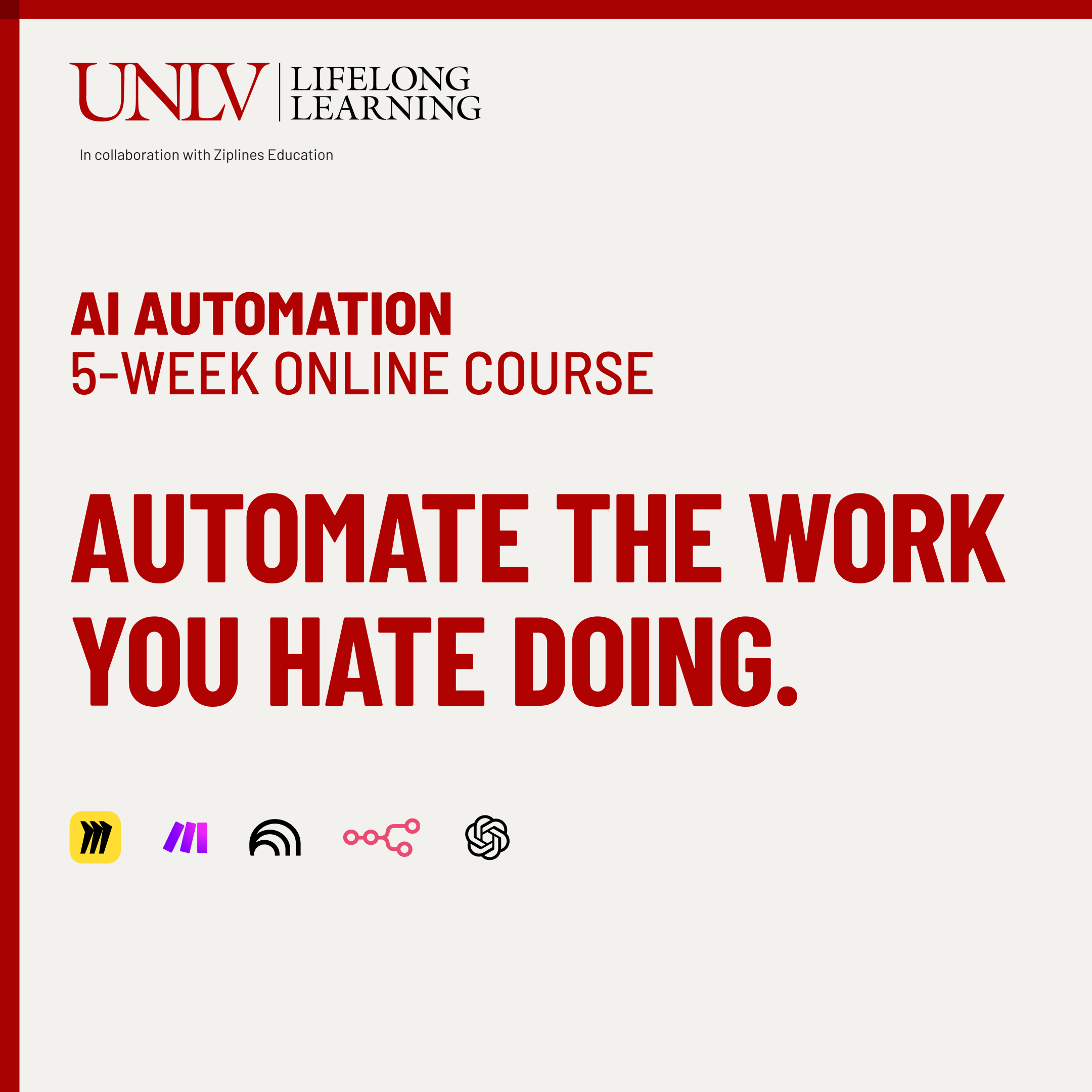 UNLV Lifelong Learning Facebook ad