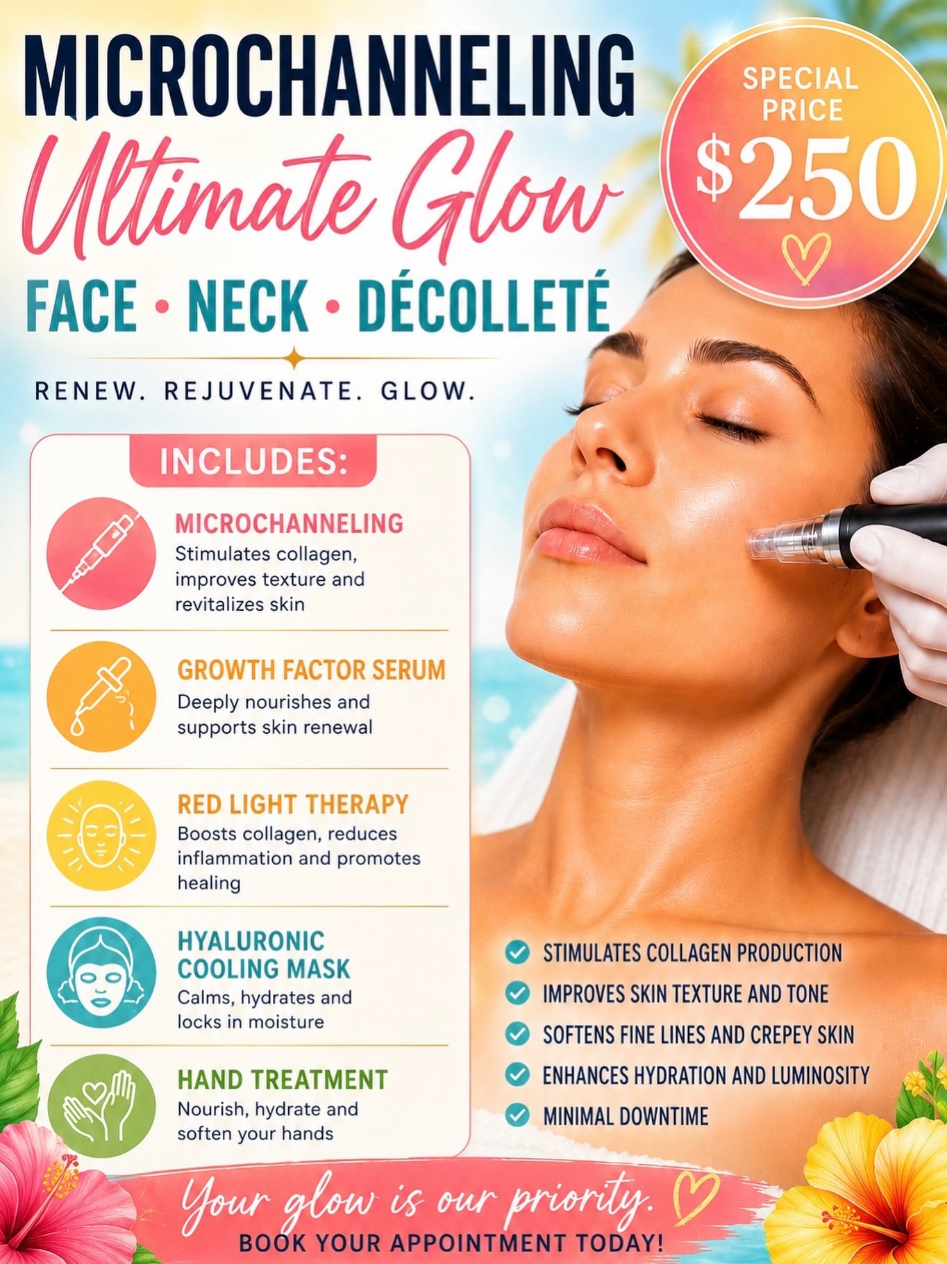 Valerie Murphy Aesthetics Facebook ad: Ultimate Glow Microchanneling Special