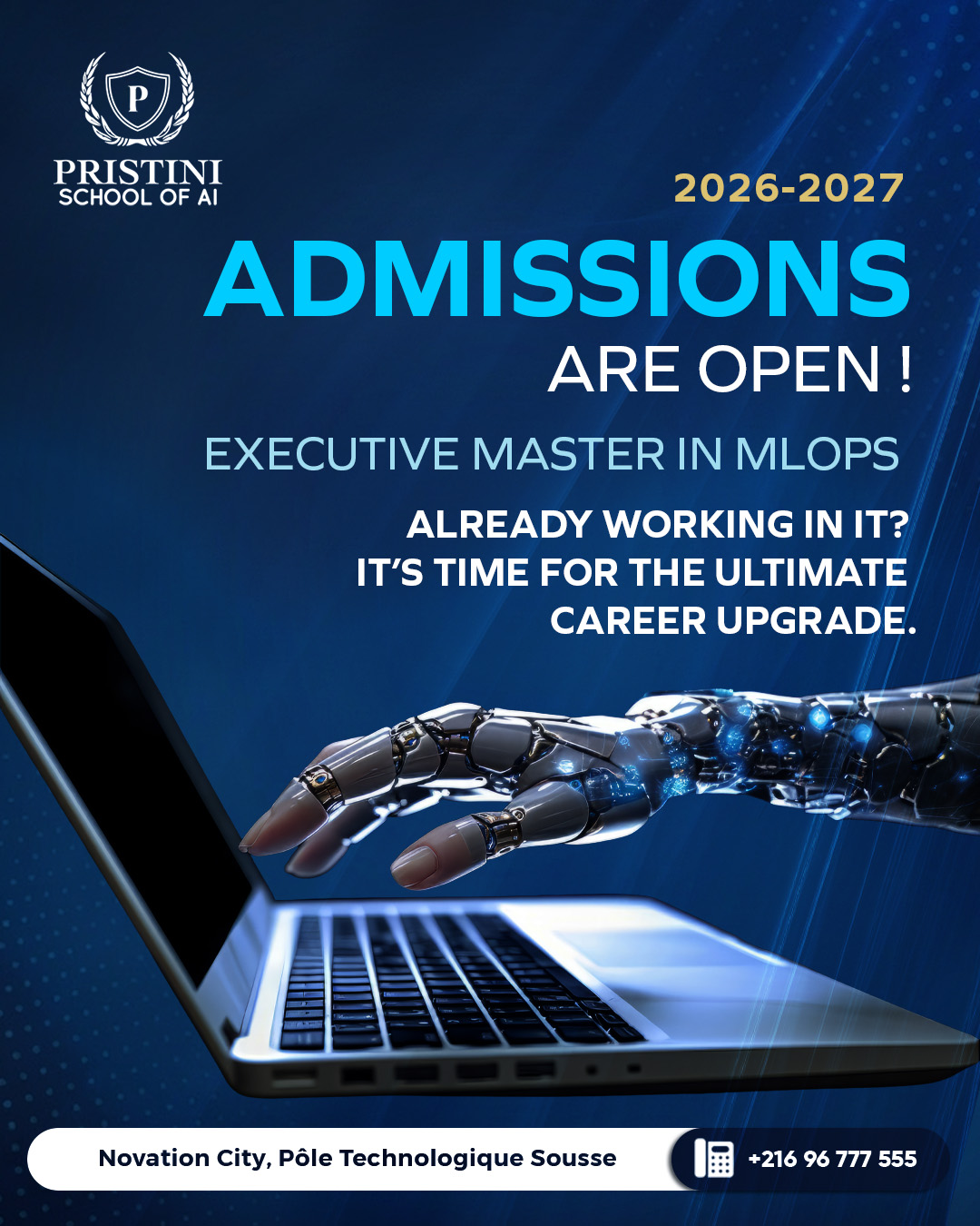 Pristini School of AI Facebook ad: Admissions for the 2026/2027 intake are NOW OPEN!