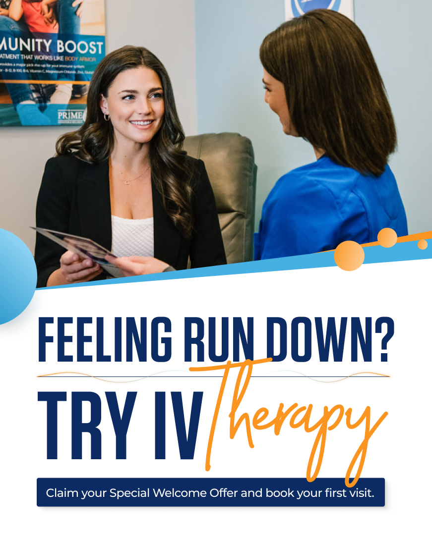 Prime IV Hydration & Wellness Facebook ad: Feeling Run Down? Try IV Therapy