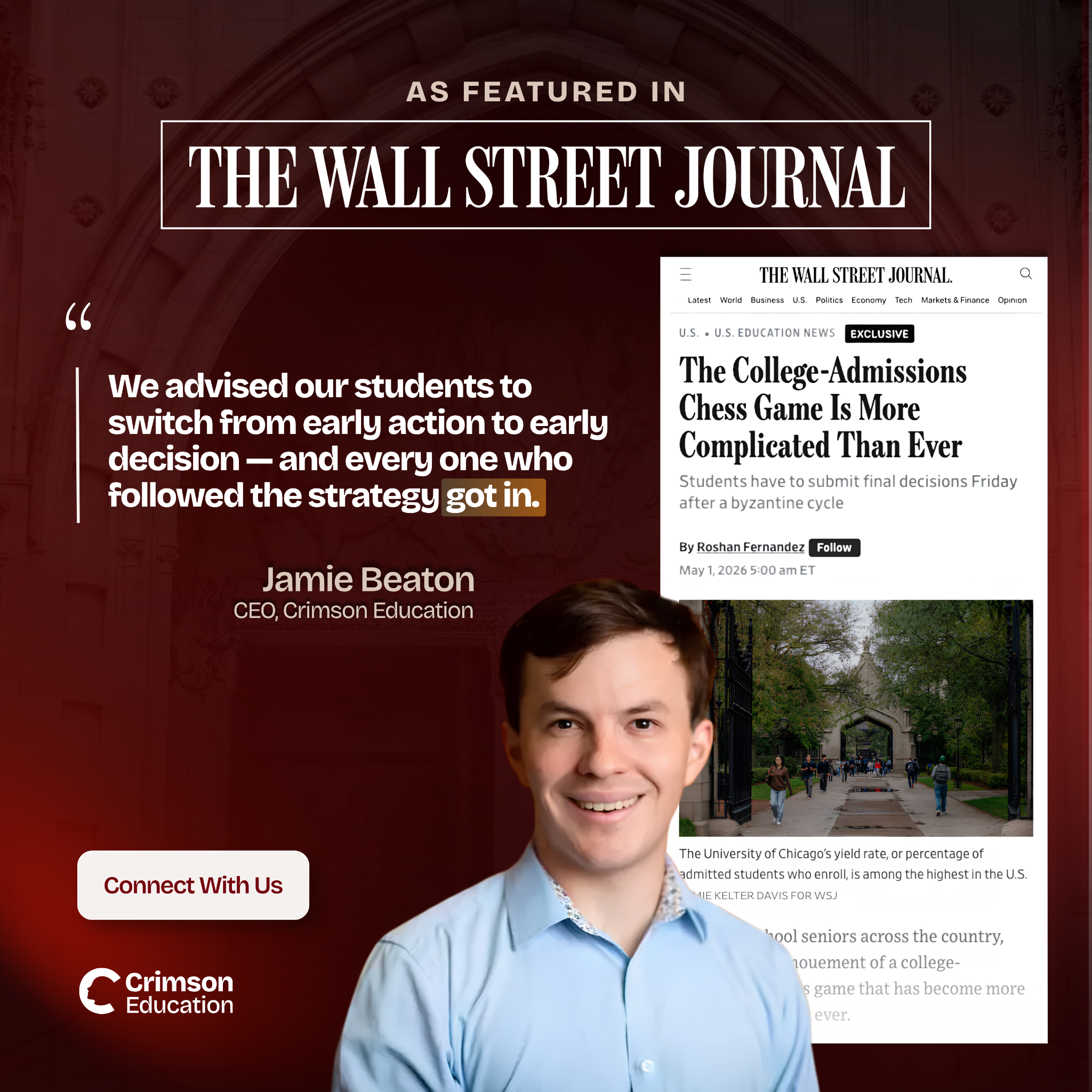 Crimson Education Facebook ad