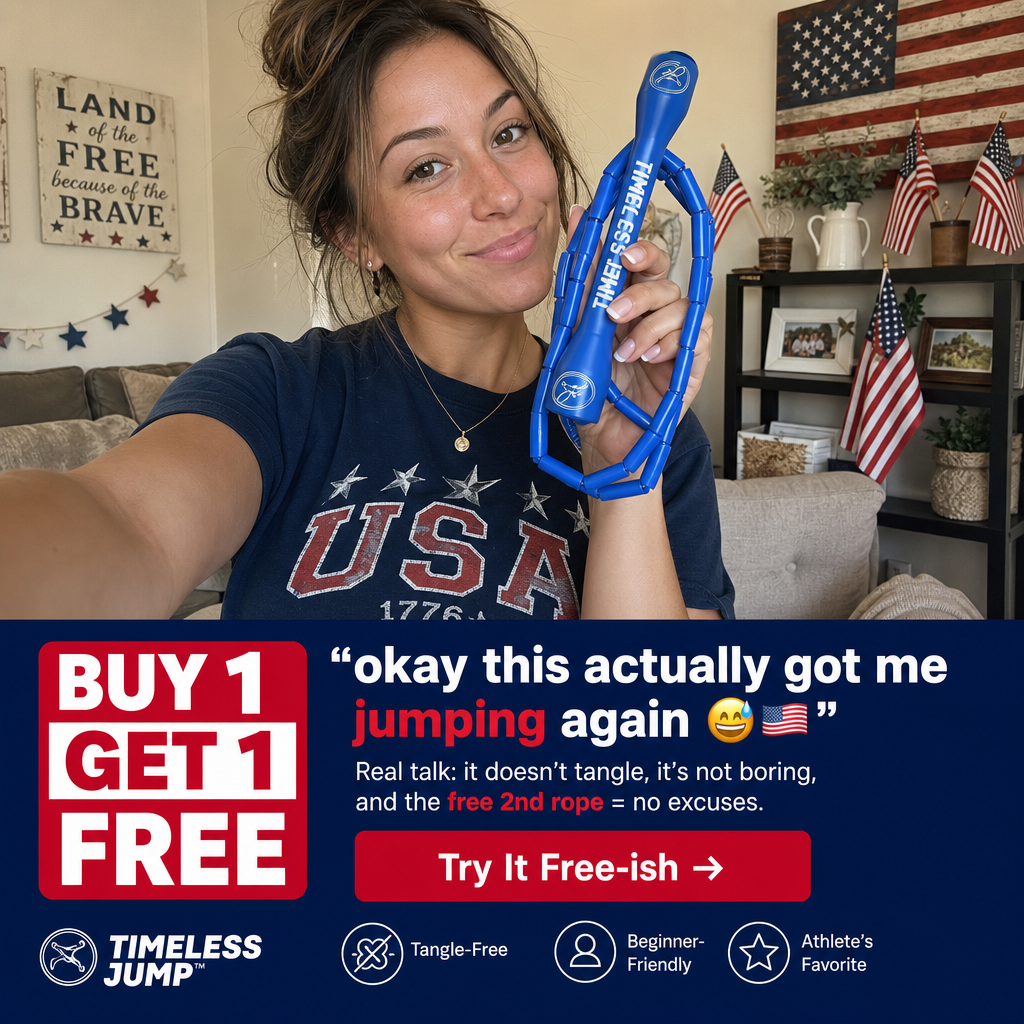 Timeless Jump Facebook ad: 4th of July Sale, Buy 1 Get 1 FREE