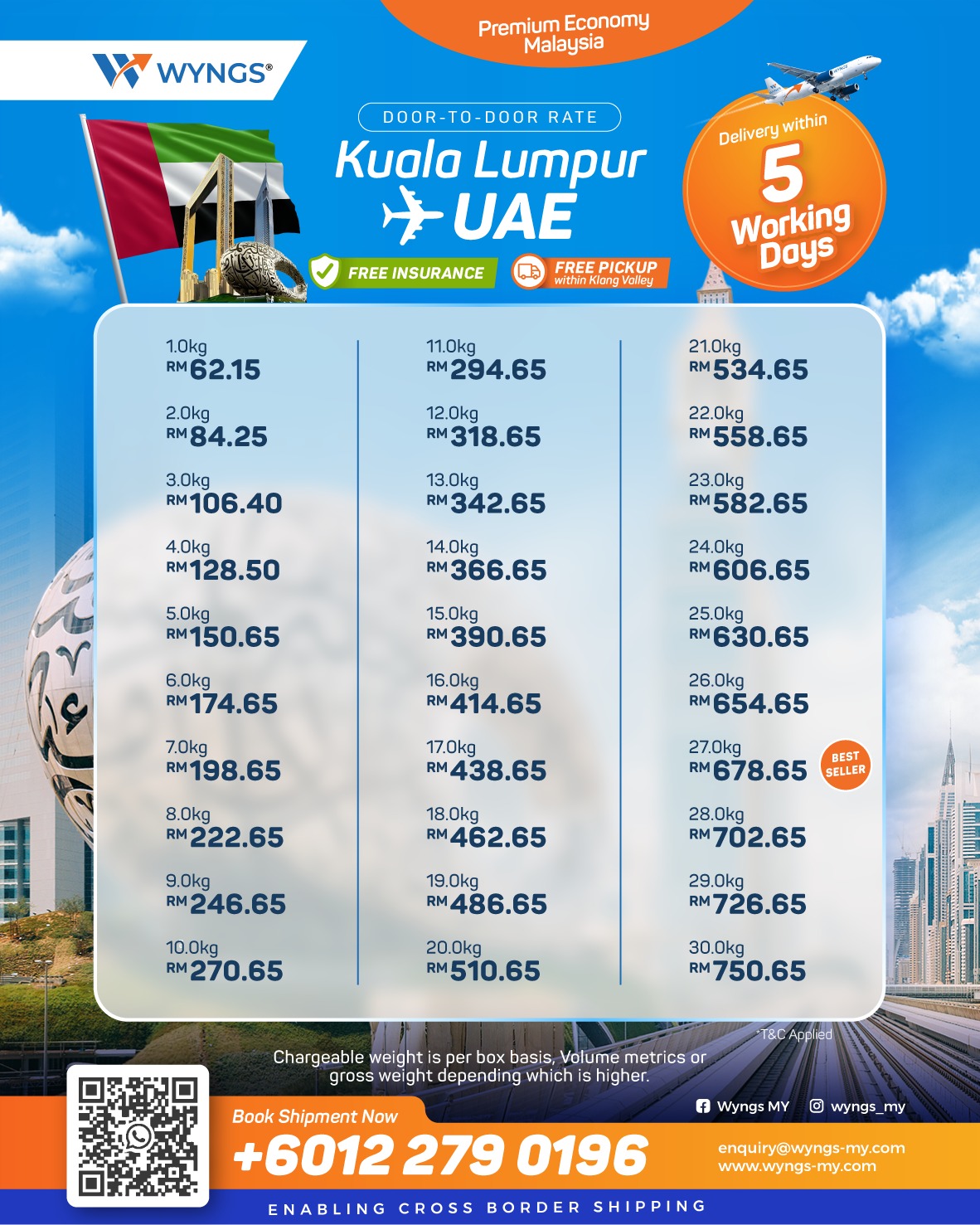 Wyngs International Facebook ad: Ship to UAE now