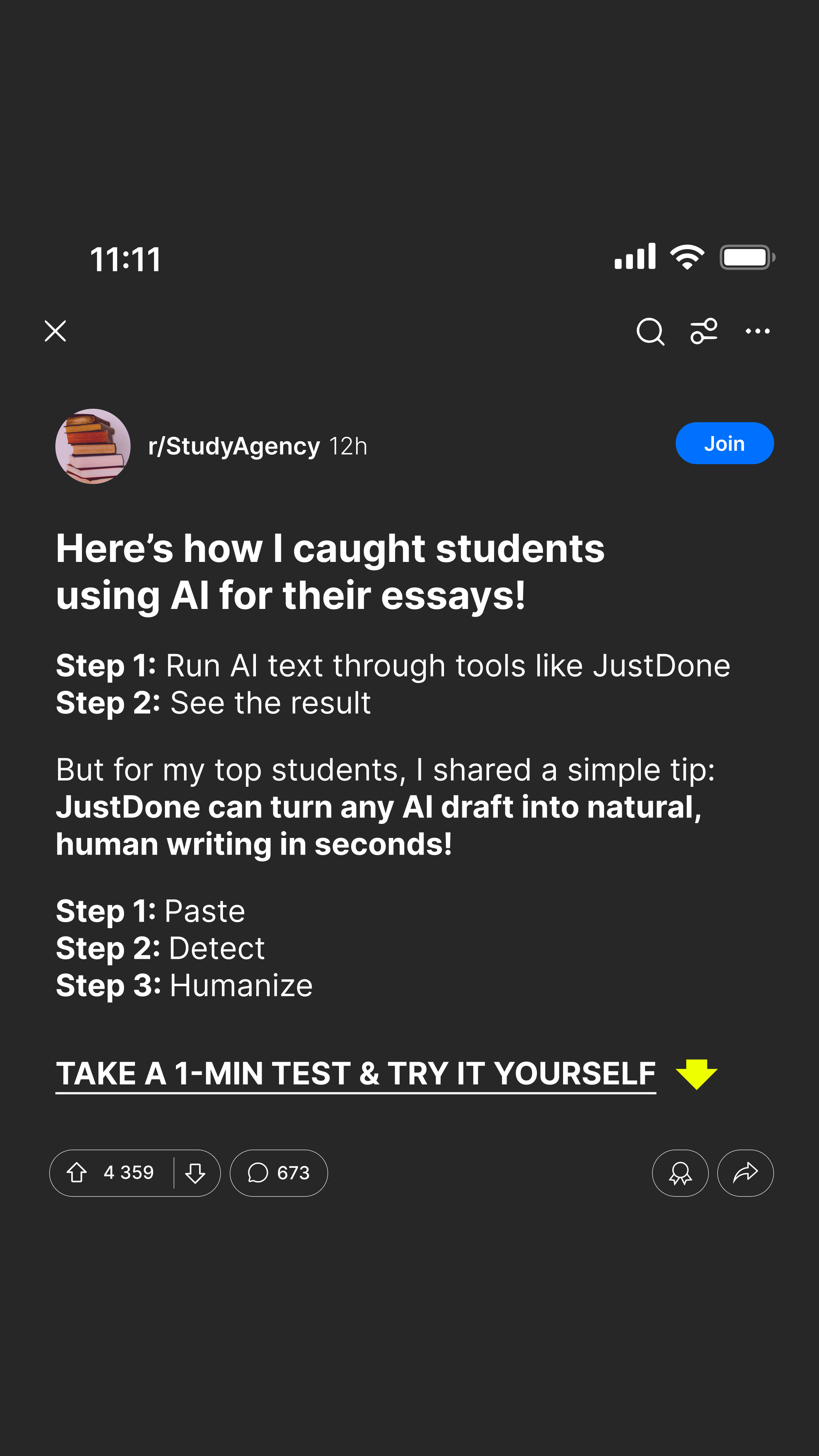 JustDone Facebook ad