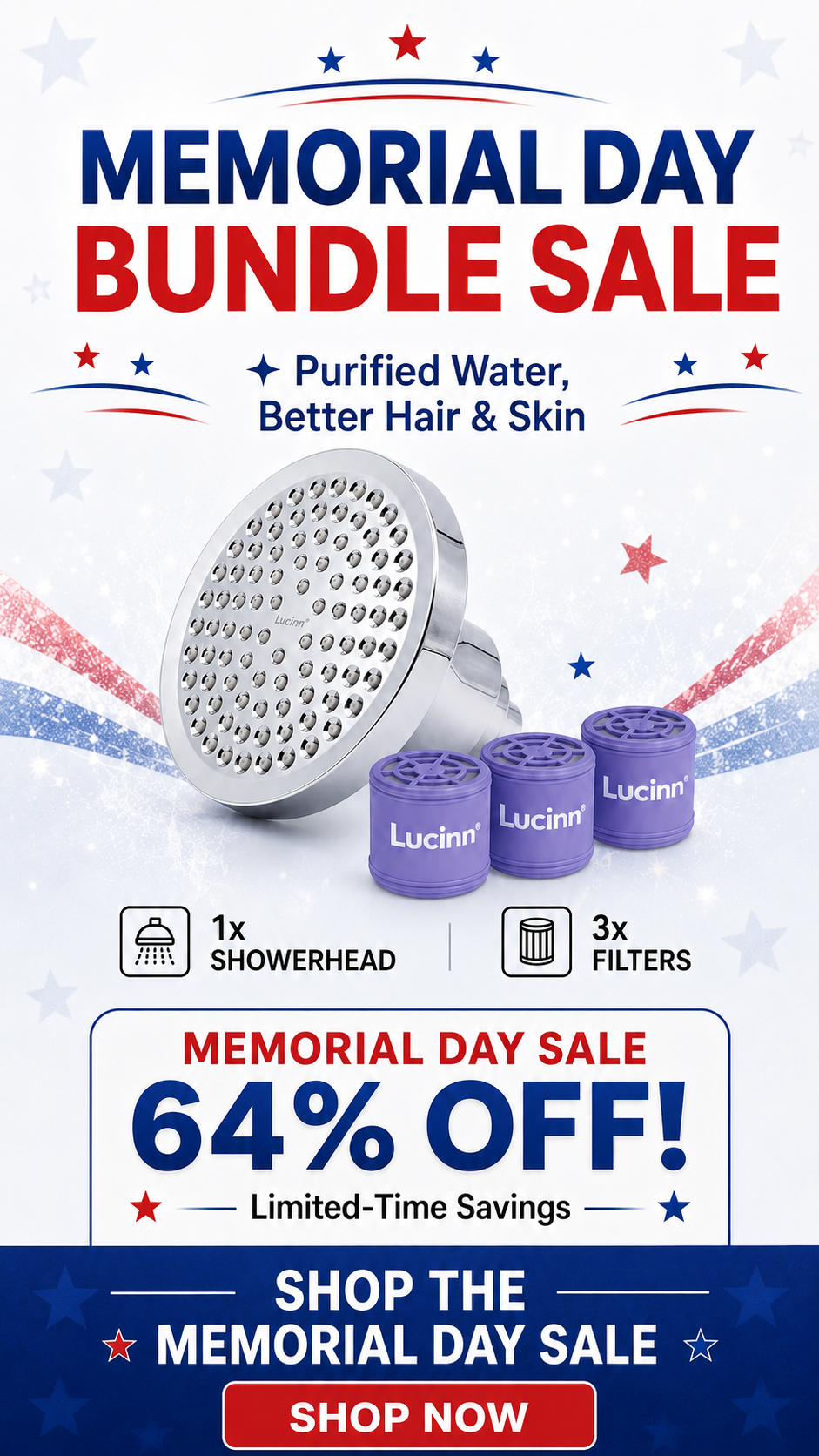 Lucinn Filtered Showerhead Facebook ad