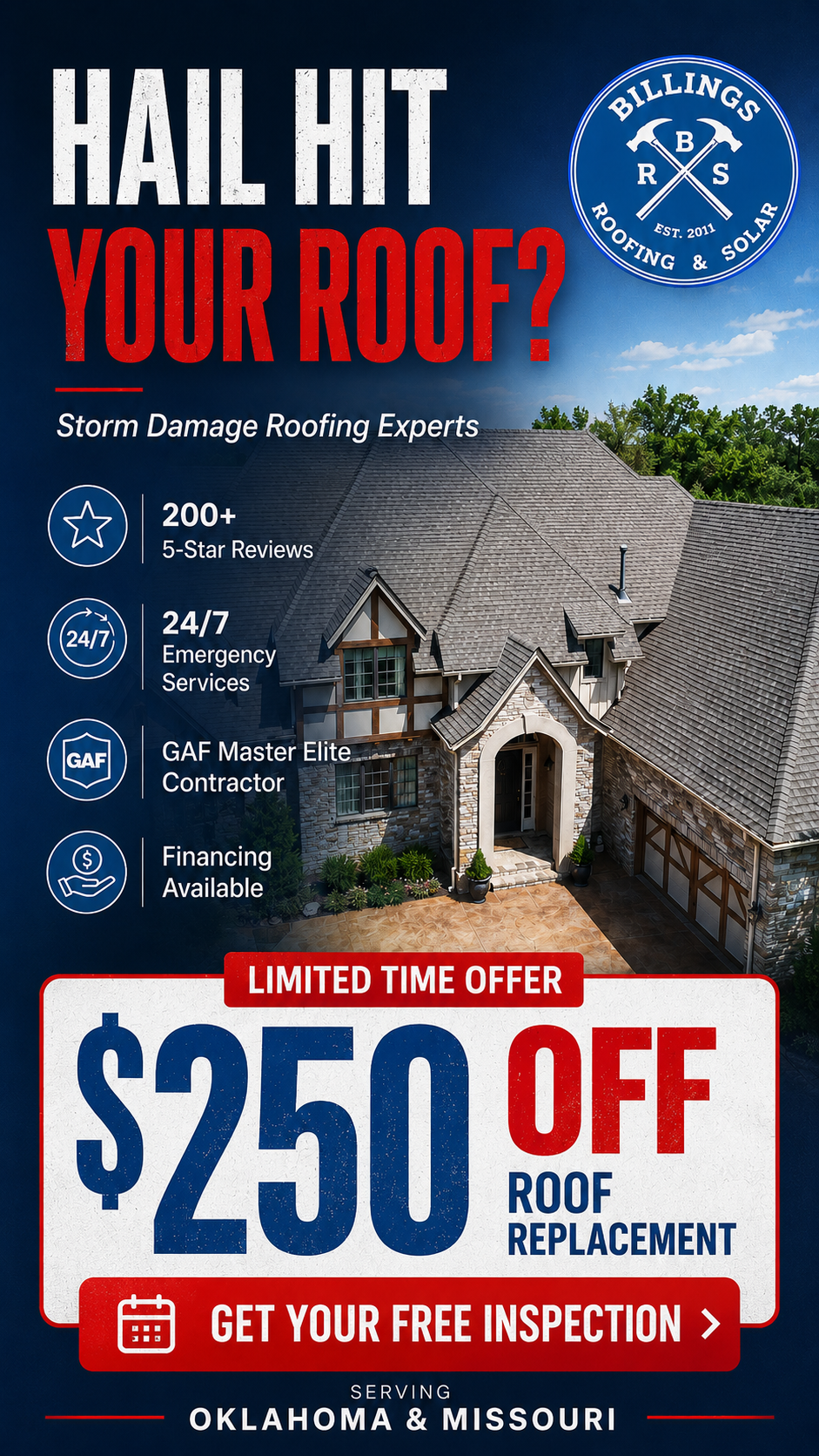 Billings Roofing & Solar Inc. Facebook ad
