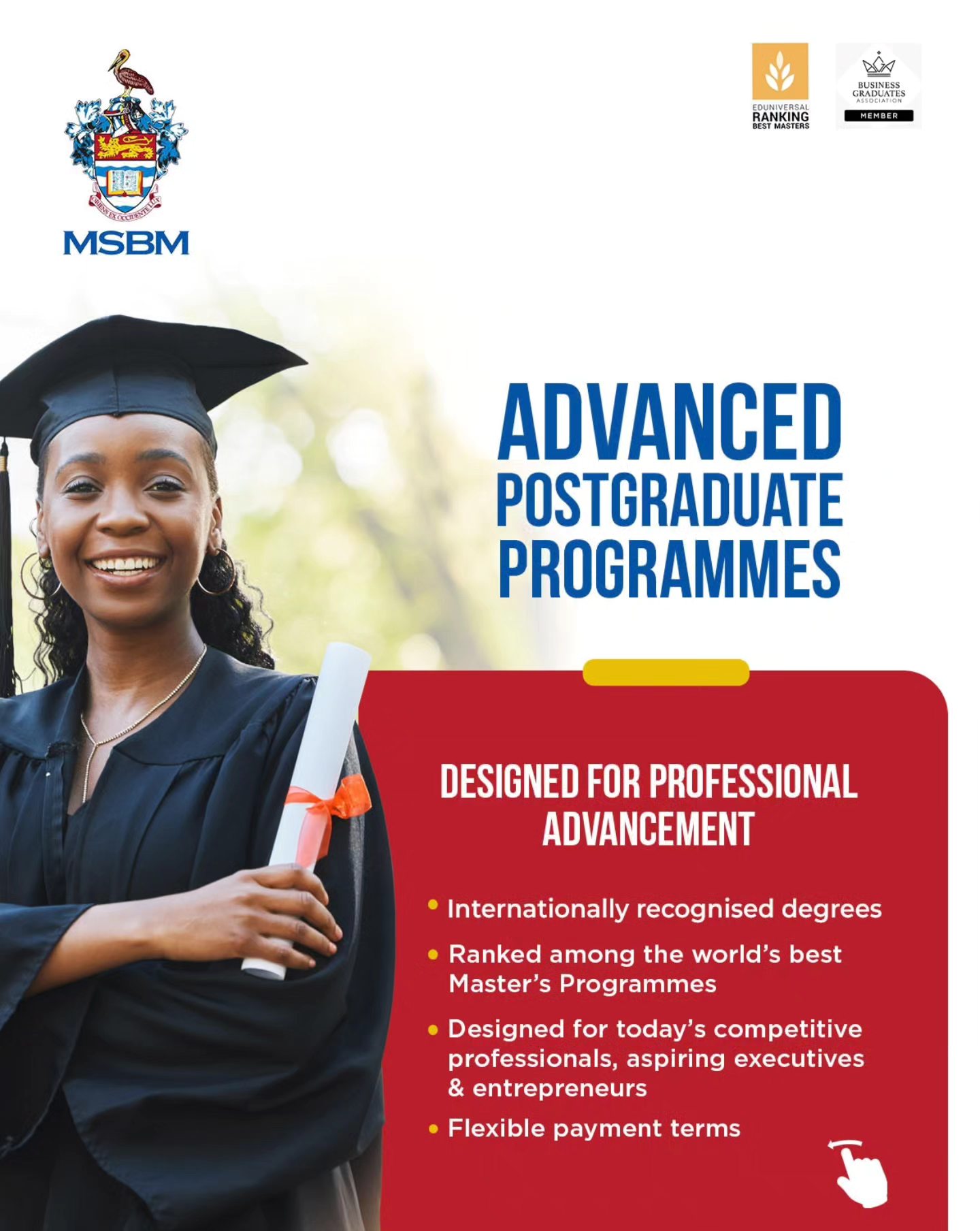Mona School of Business & Management Facebook ad: Ready to level up your career?