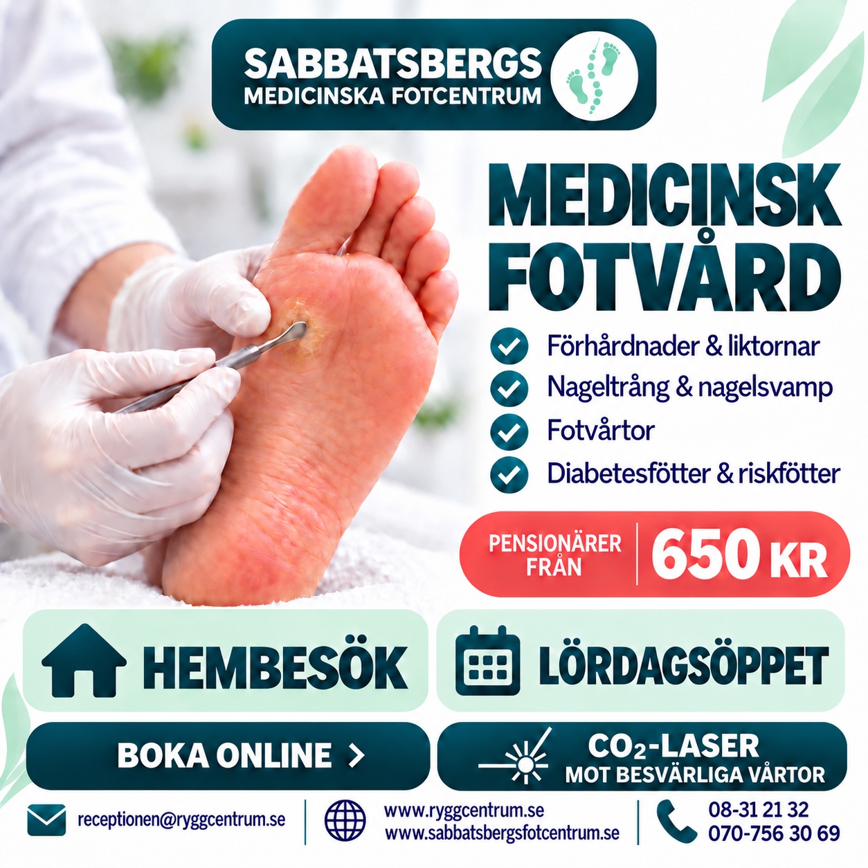 Sabbatsbergs ryggcentrum Facebook ad: Sabbatsbergs Ryggcentrum - Fotvård i Stockholm
