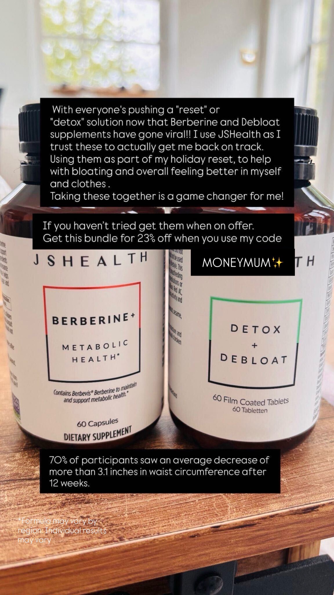 Moneymumofficial Facebook ad: Taking these together is a game changer for me!