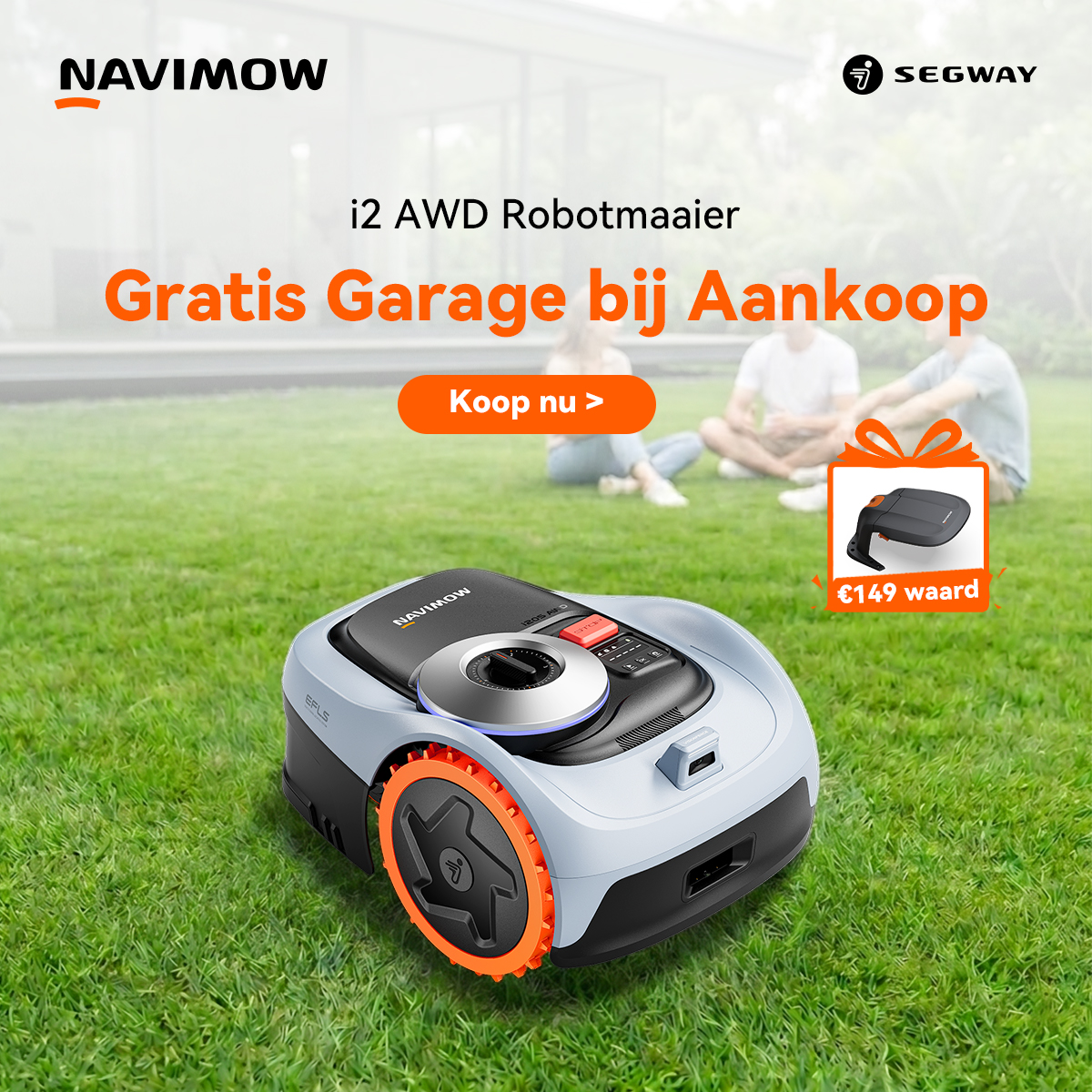 Segway Navimow Facebook ad: i205 AWD, gratis garage