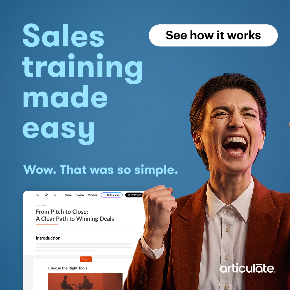 Articulate Facebook ad