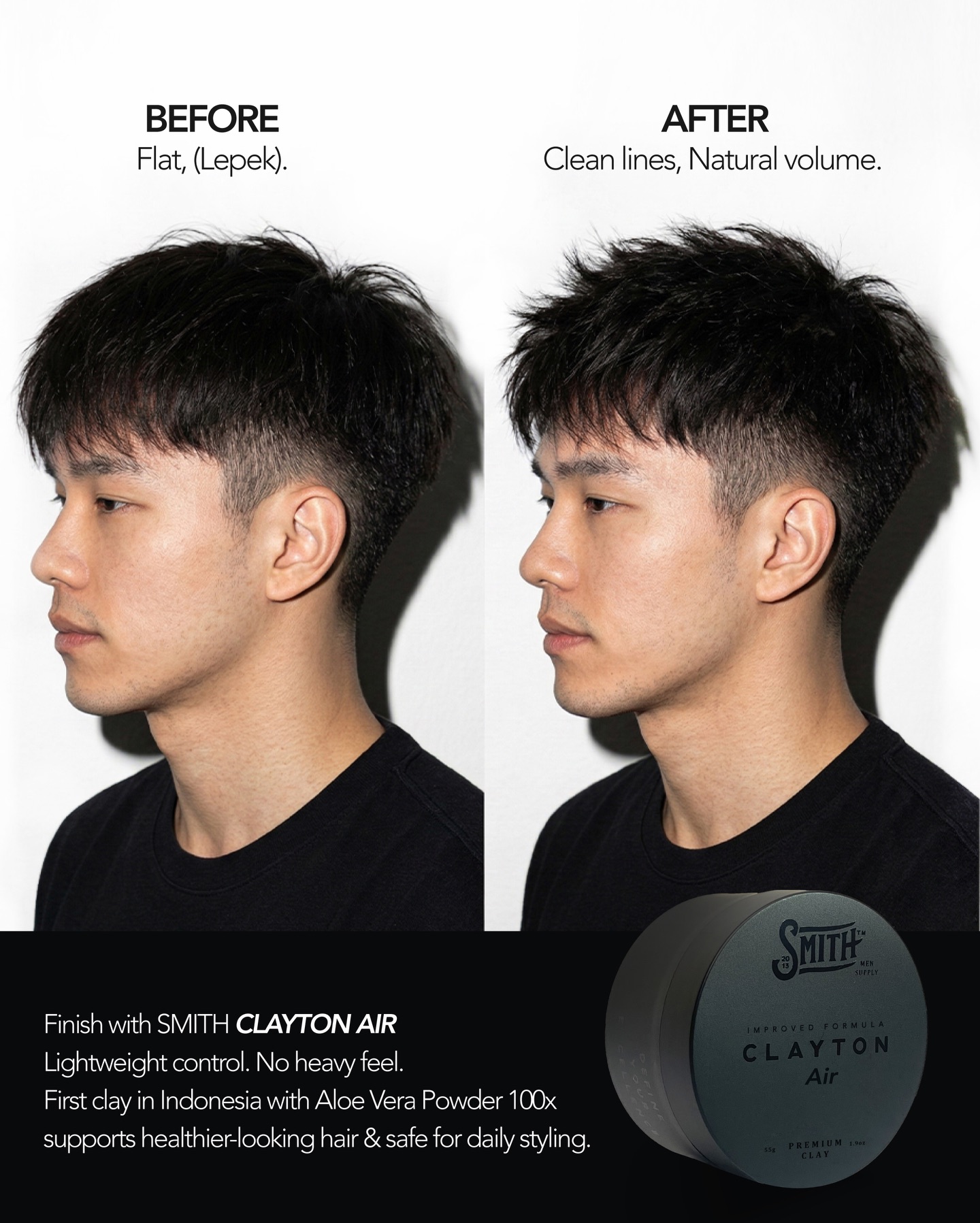 SMITH Men Supply Facebook ad: Flat hair? Fixed with