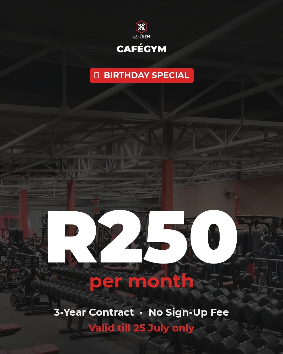 CaféGym Facebook ad: CaféGym, Premium Gym Membership